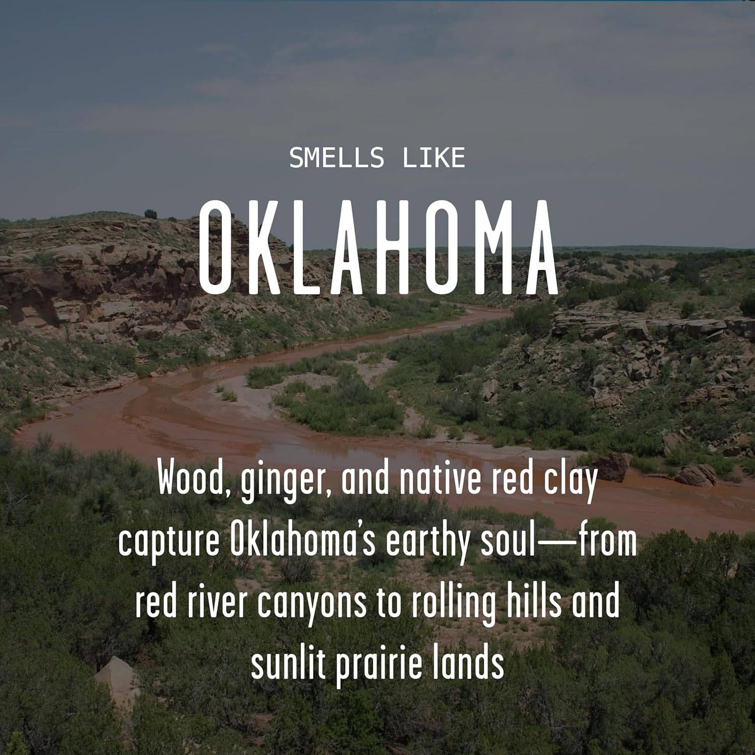 Oklahoma Gifts, Oklahoma Decor for Home - 'There's No Place Like Oklahoma Candle, w/Wood, Ginger & Native Red Clay I Oklahoma Souvenirs I Oklahoma State Gifts I 9oz Jar, 50Hr Burn, USA Made - Image 3