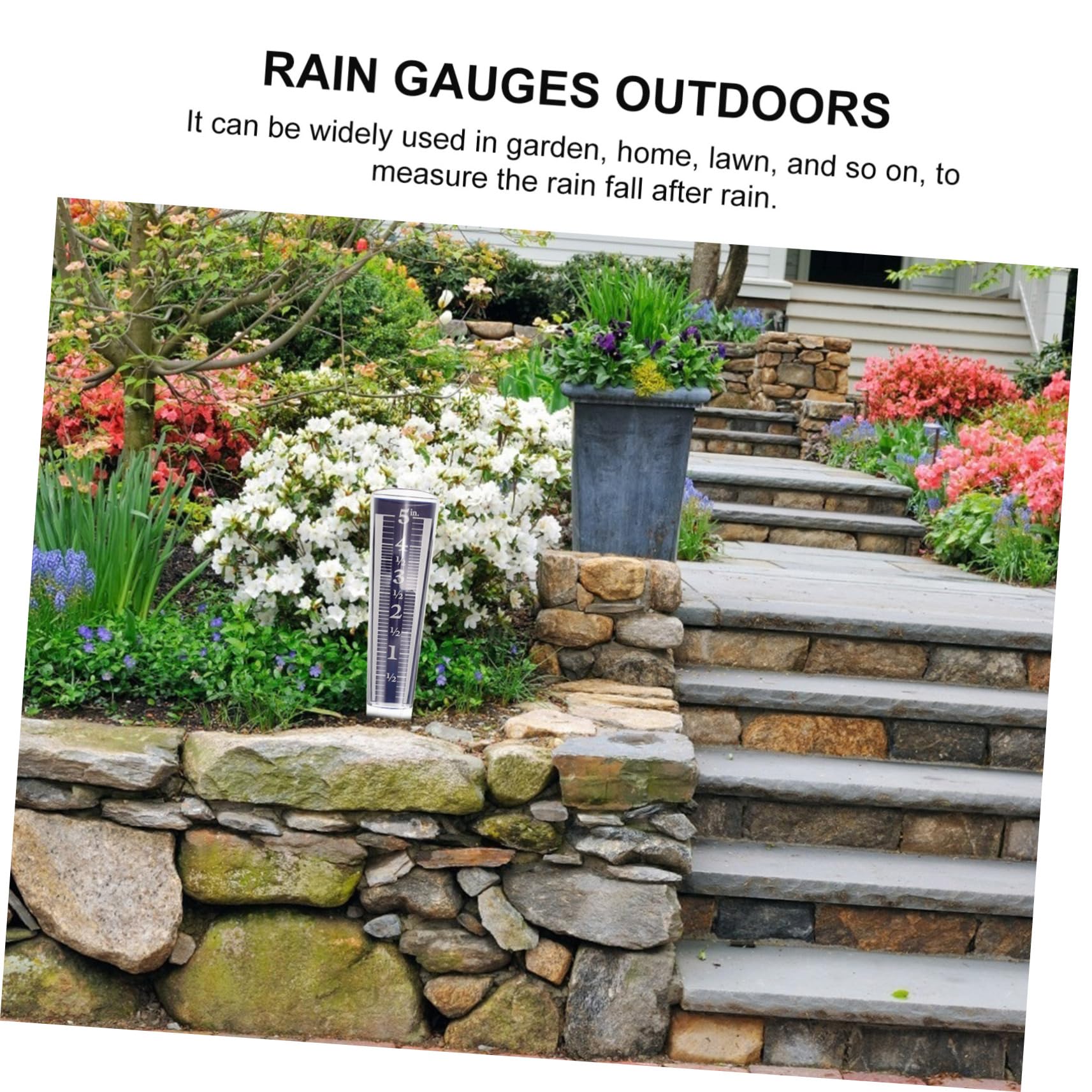 iplusmile 5 Teiliges Regenmesser Gartenmessgerät Regenmessgerät Transparent Großes Messgerät Ersatzrohrwerkzeug Für Den Außenbereich Wasserdicht Rasenzubehör Wetterstation Für