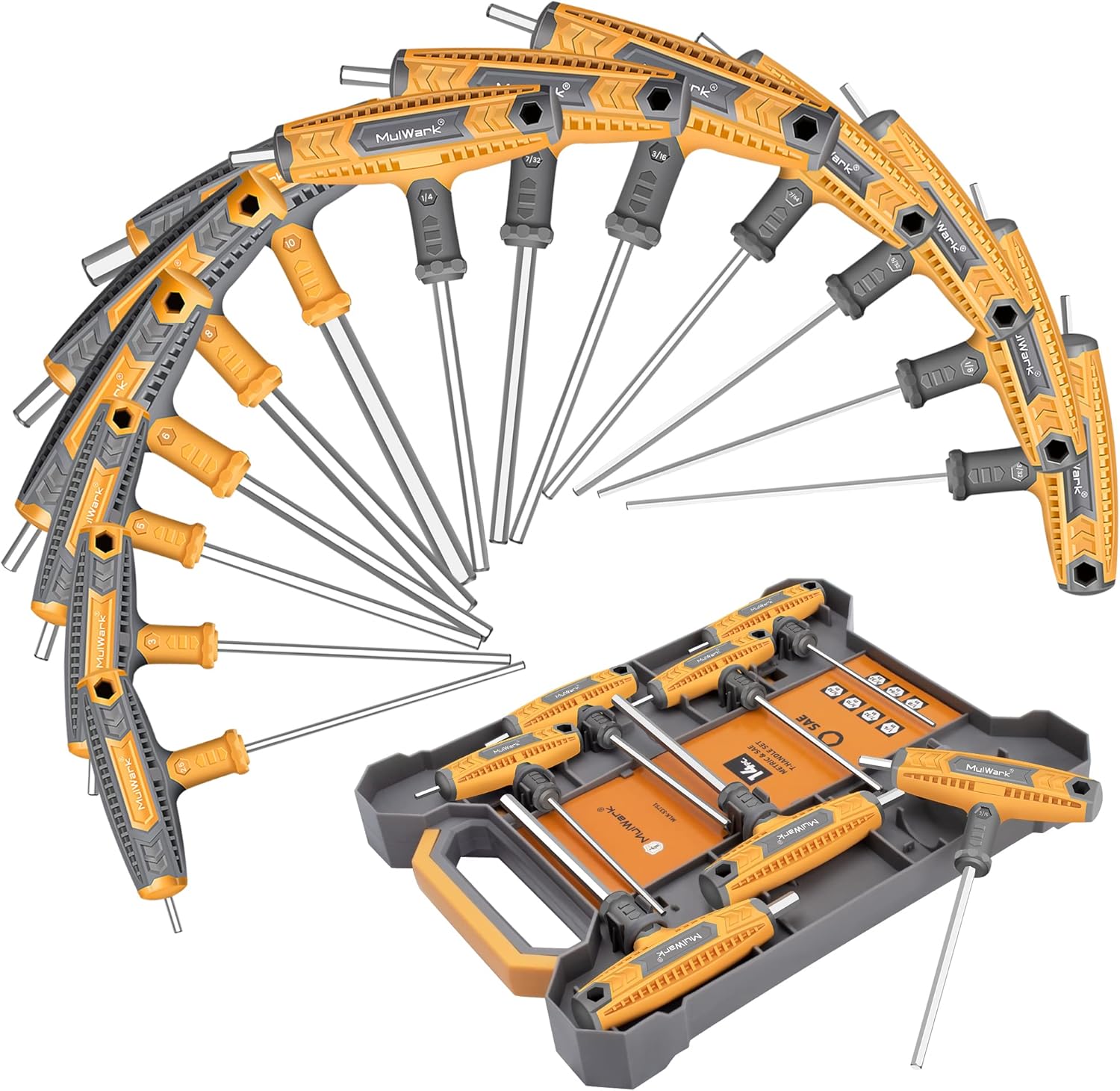 MULWARK 14 PC Thandle Allen Wrench Set Metric and Standard with T