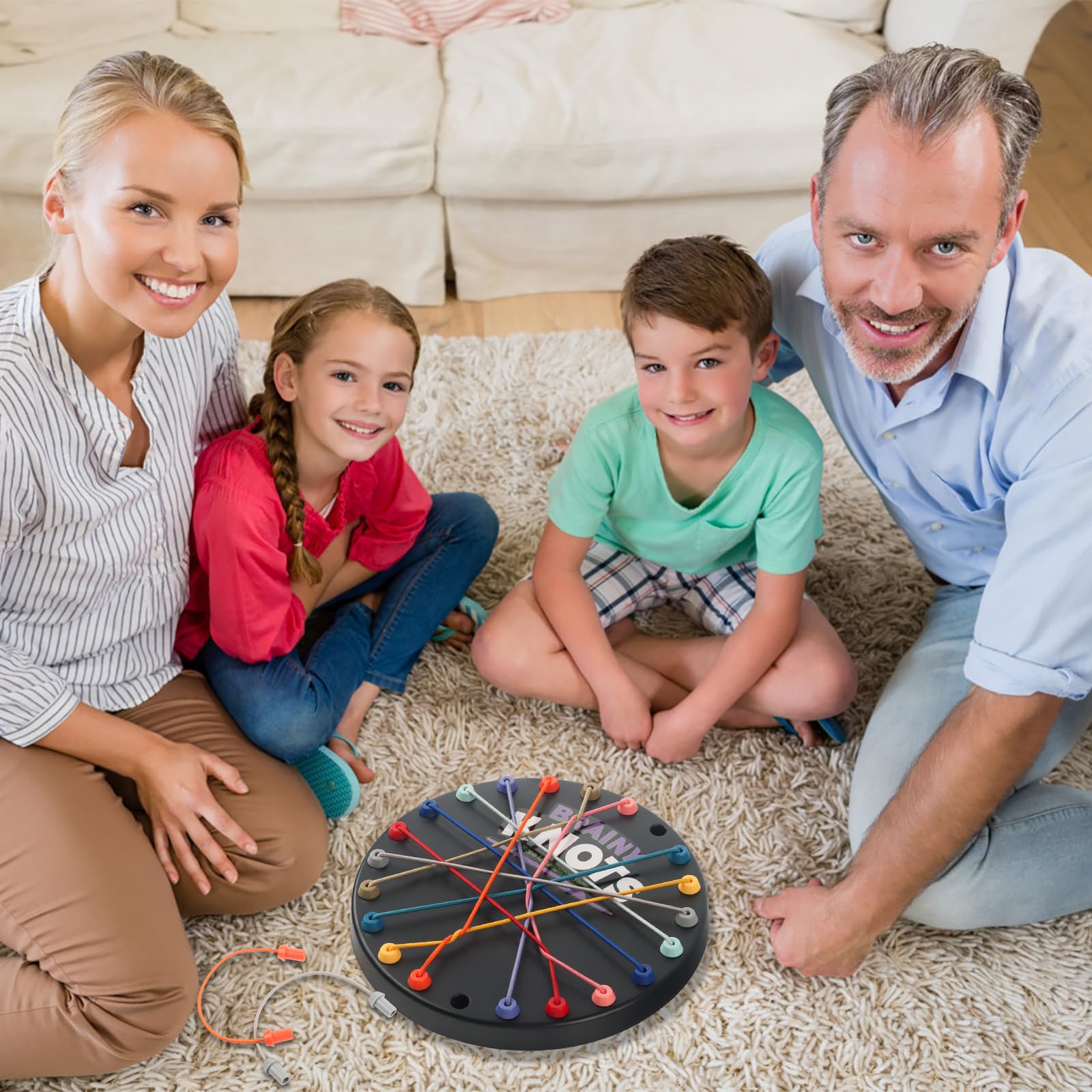 Jeu éducatif Stratégie Jeu Puzzle Corde Brainy Knots - Défi Logique 3 Niveaux - Jeu Stratégie Enfants 3+ - Cadeau Familial Puzzle Nœuds Enfants