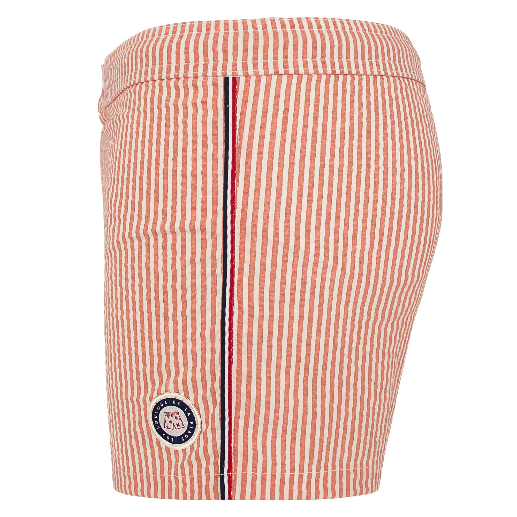 Badehose für Herren, kurz und eng anliegend, gestreift, Blau oder Orange – Octave 2601