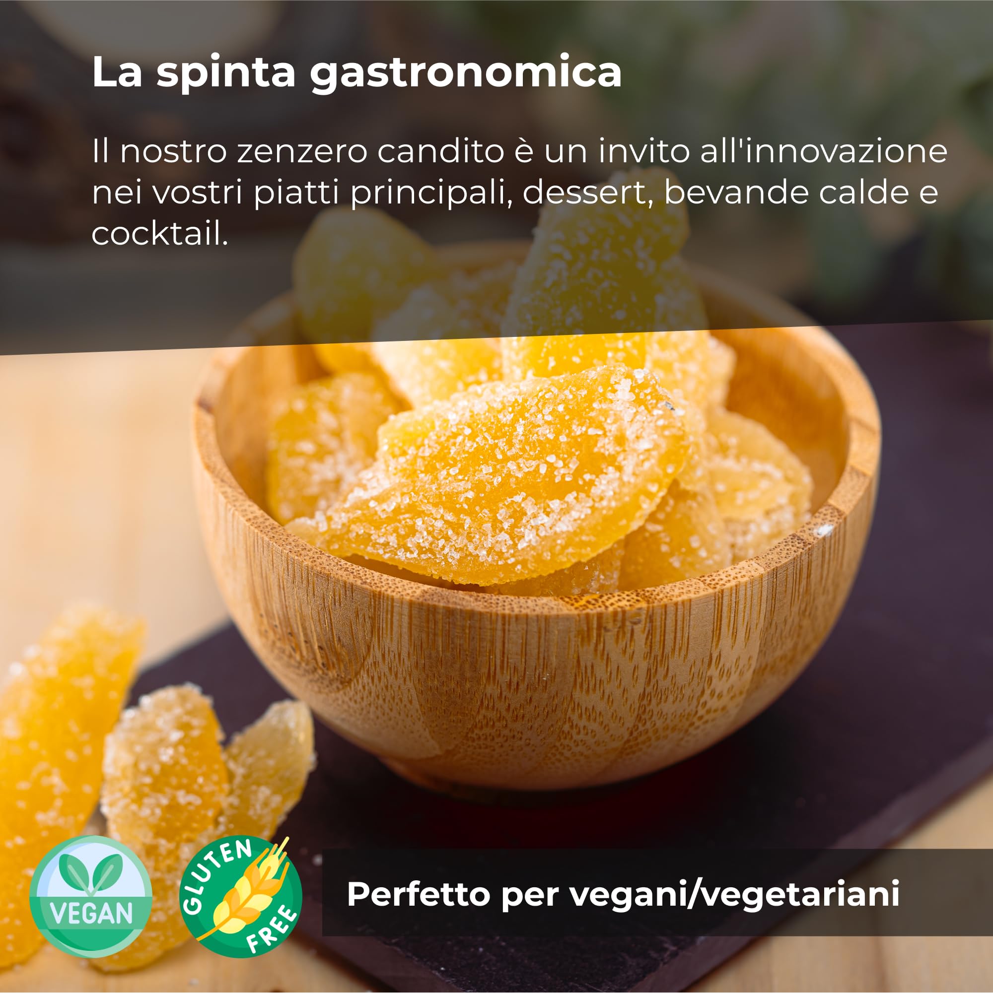 Zenzero Disidratato Con Zucchero Essiccato A Fette Di Ottima Qualità [1kg] Frutta Secca Ginger In Lamella, Pezzetti Di Frutta Disidratata Con Zuccheri Di Prima Scelta, Formato Convenienza - Dorimed