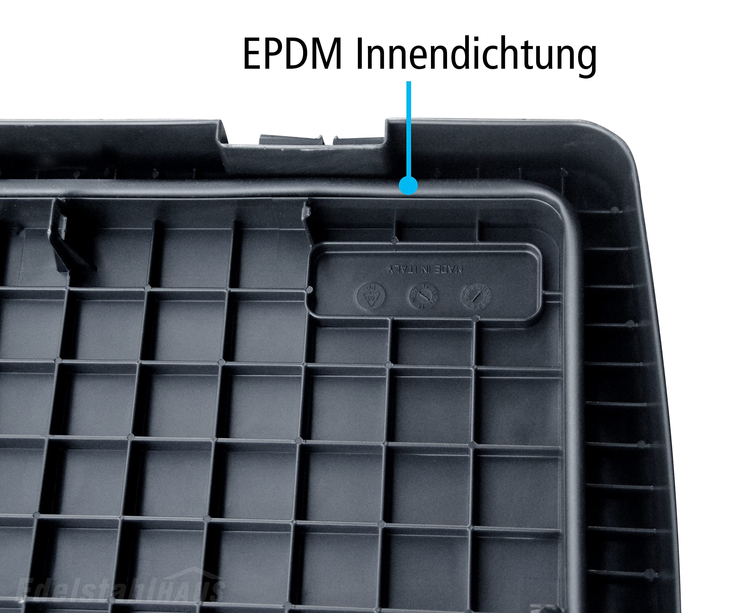 DAKEN SB108 - Recipiente para esparcir alimentos con pala (108 L), color negro