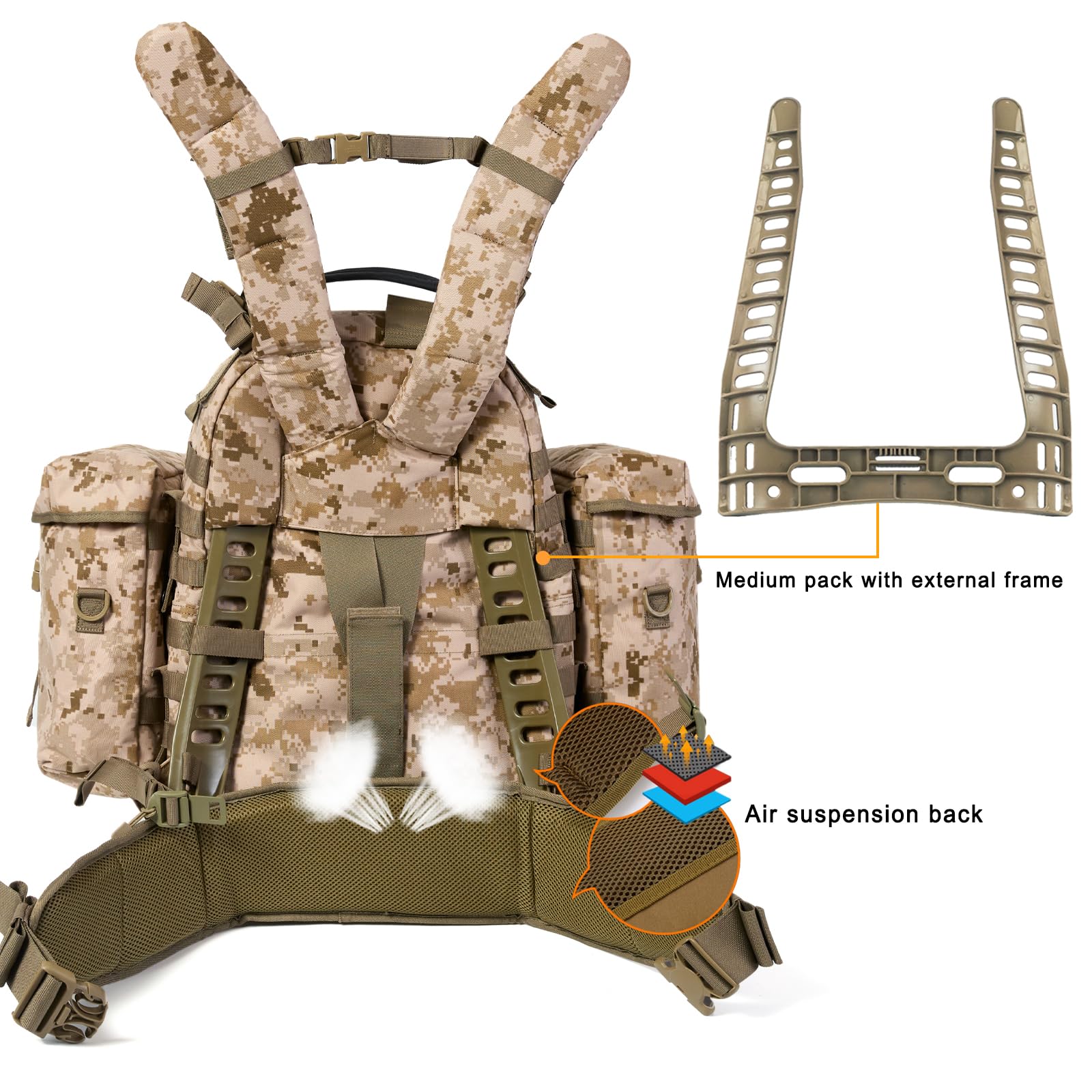 Amazon.com: Akmax.cn Military Backpack Army Rucksack for men
