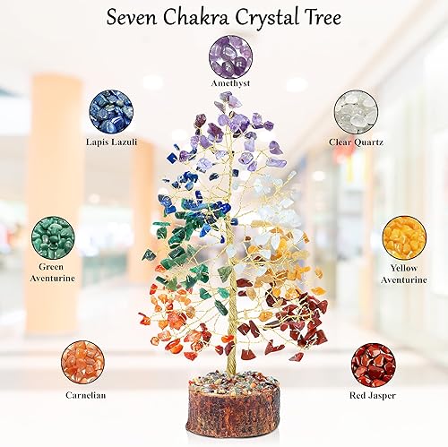 Miniatura 4 de Árbol de la vida de los 7 chakras, árbol de la vida de cristal, árbol de piedras preciosas para energía positiva, decoración de árbol de Feng Shui,