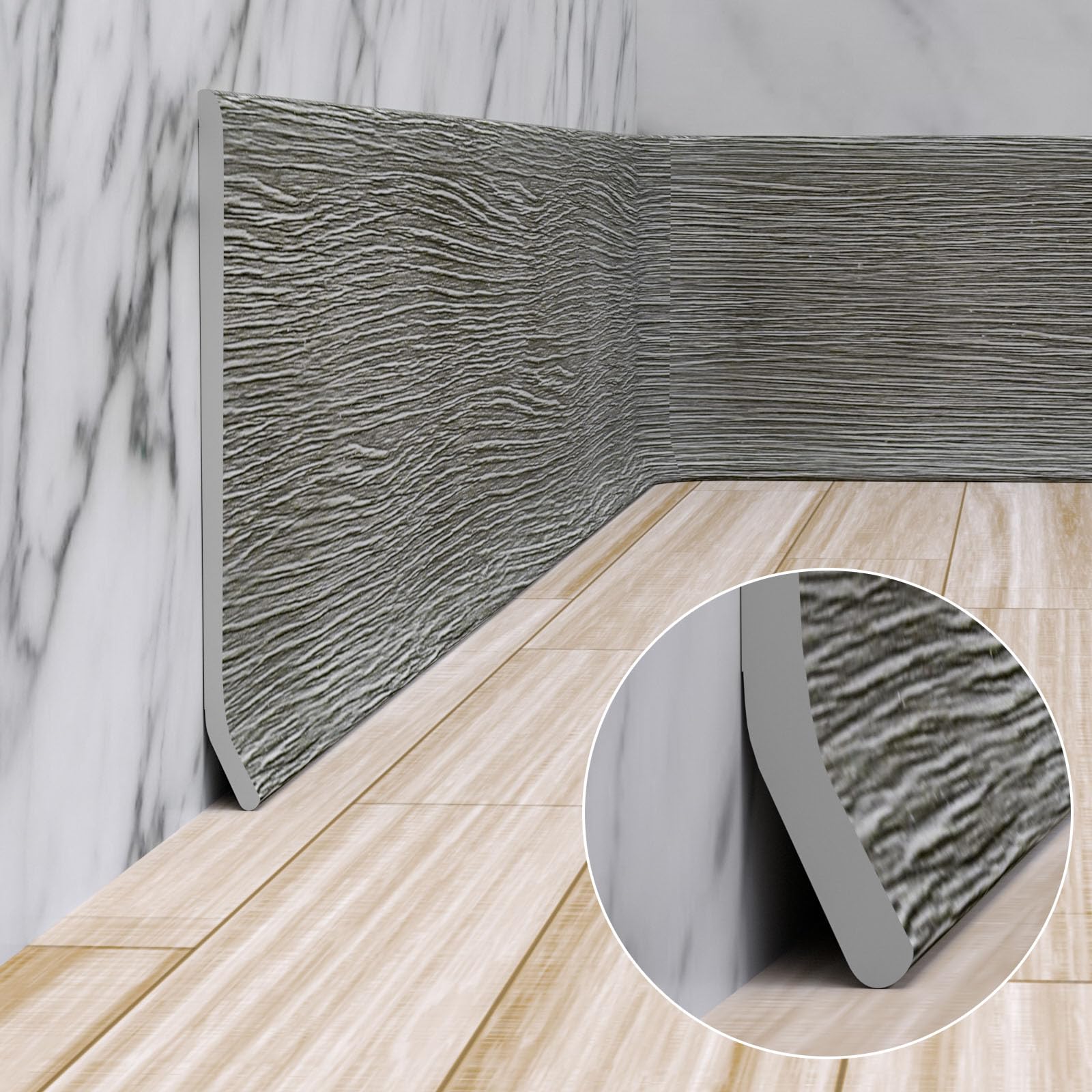 Duzy Baseboard Snapklik.com : Duzzy Flexible Baseboard Molding Trim, 4 Inch