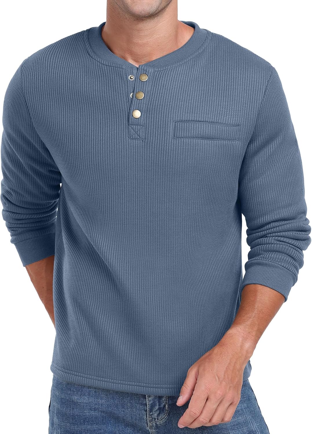 Sailwind Men's Henley Shirt Fleece Lined Long Sleeve Heavyweight Thermal Layer Pullover - Image 4