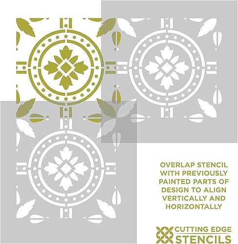 Miniatura 5 de Polanka - Plantilla de azulejos para pintar pisos de azulejos, plantillas de azulejos reutilizables para pisos de linóleo y cemento, pinta tu viejo