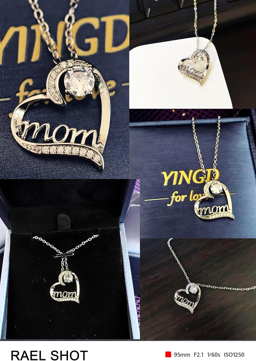 Heart Necklace Gift for Mom - 18K White Gold Plated Heart MOM Pendant for Mother's Day, Anniversary Birthday Gifts for Mummy, Jewelry Gifts for Mamma - Image 5