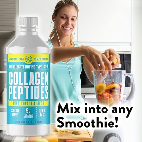 Miniatura 4 de Concentrado líquido hidrolizado de péptidos de colágeno 9000mg para cabello, piel, suplemento de salud de uñas sin azúcar