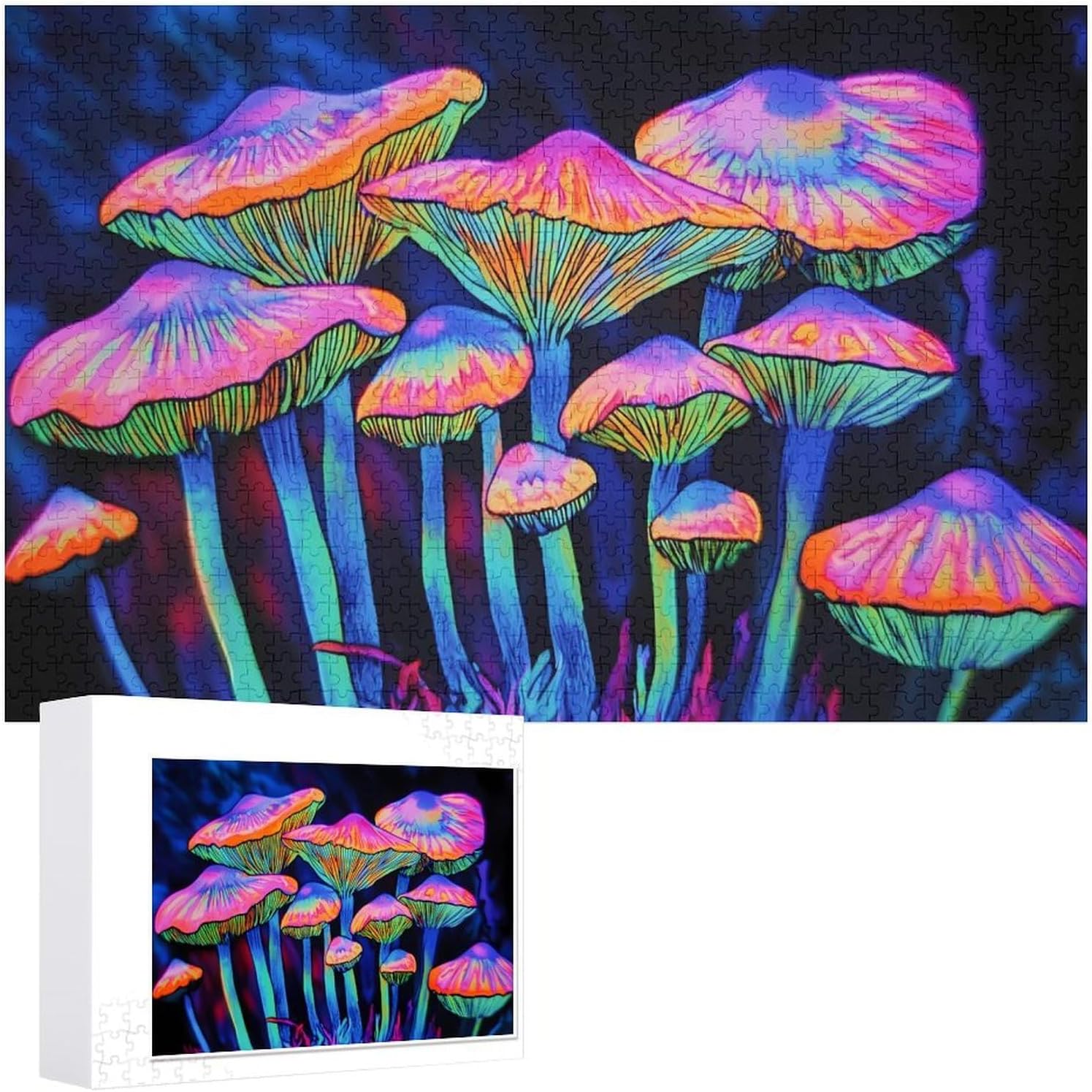 Mushroom Magic Wood Puzzle Challenging Jigsaw Puzzles for Women Men