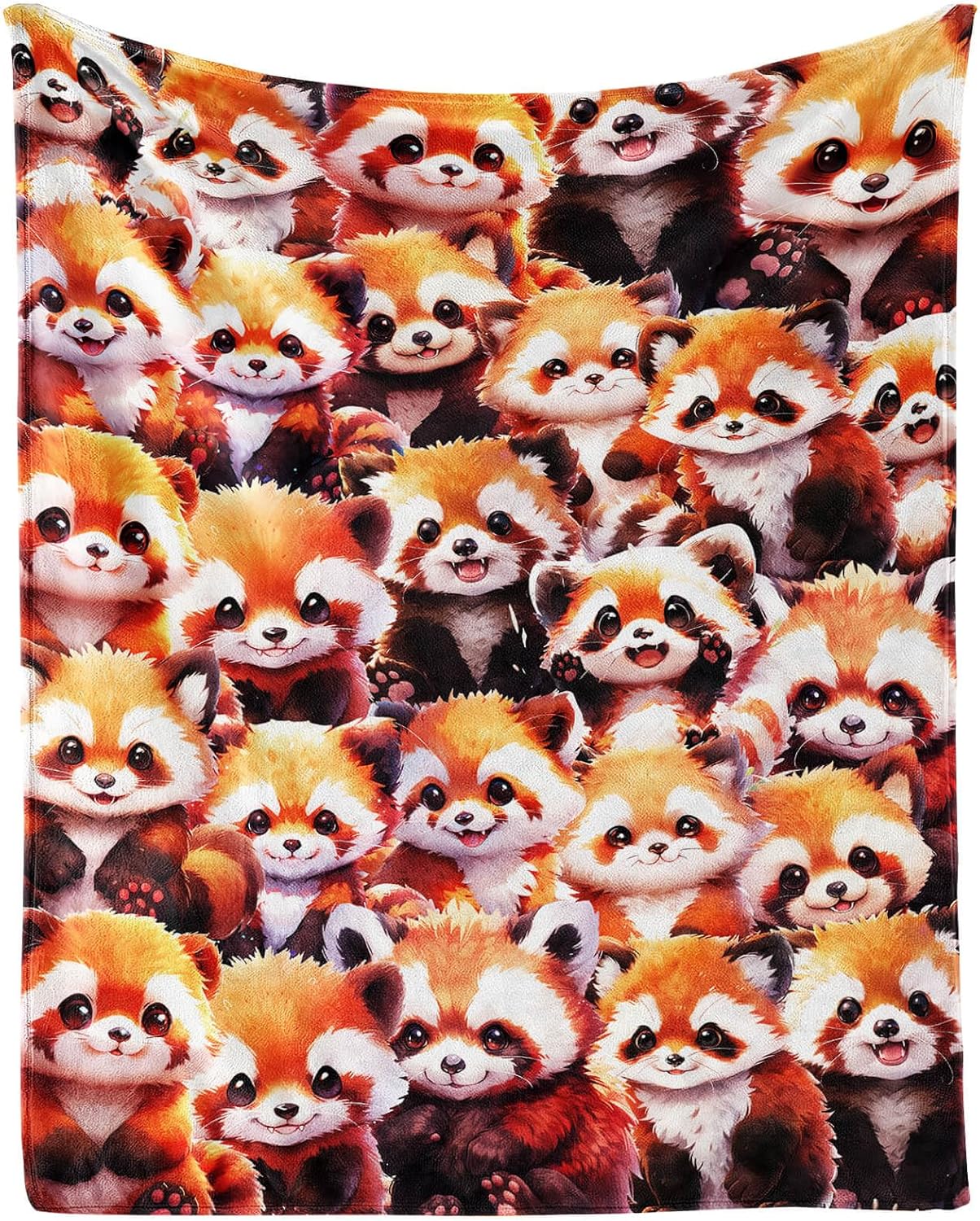 Red Panda Blanket, 60" x 50" Flannel Cute Red Pandas Themed Printed Stuffed Animal Plush Colorful Blankets, Soft Nap Throw Blanket for Home Boys Girls Women Red Panda Lovers Gifts