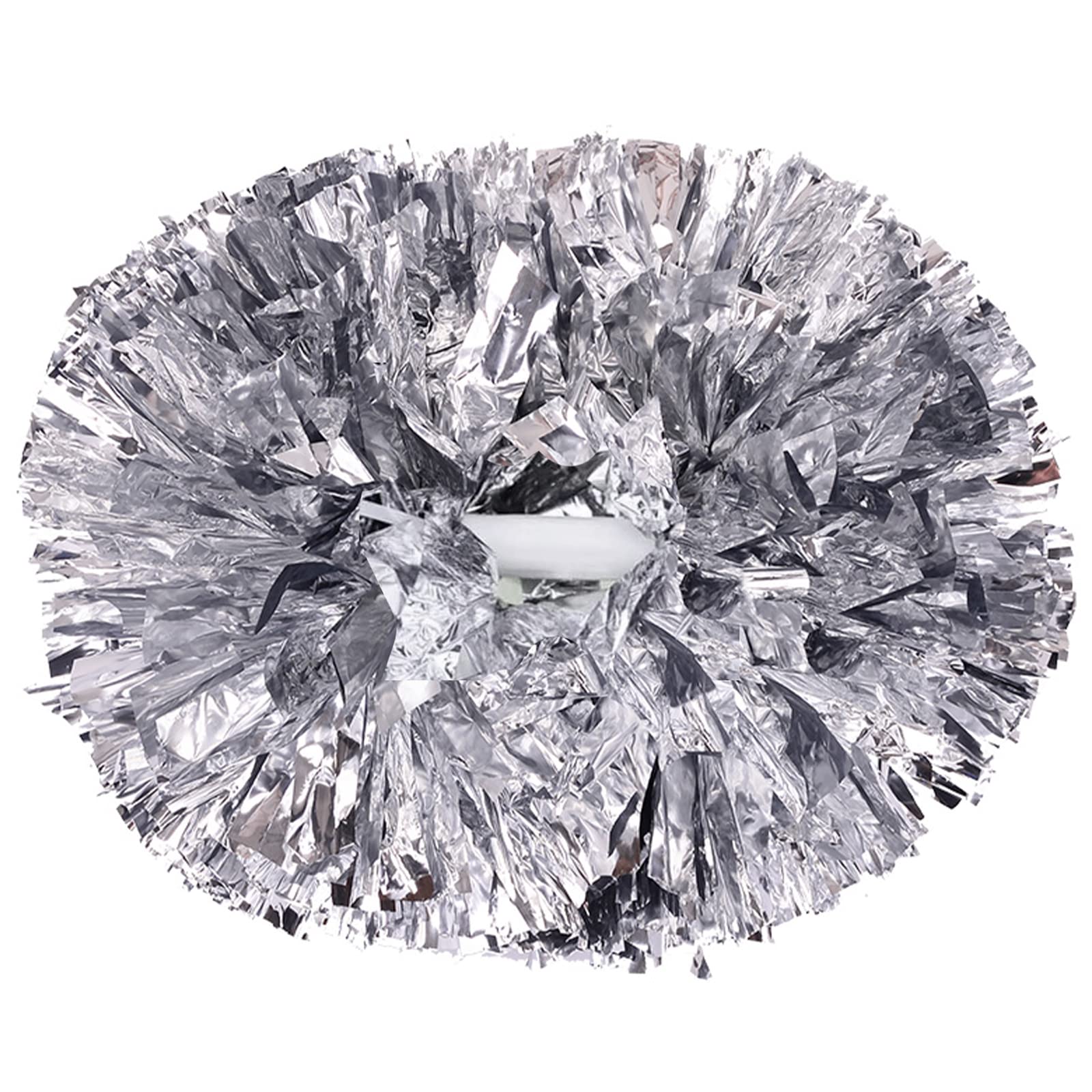 Valcatch Pom Poms Cheerleading with Baton Handle Multicolor Cheerleader Pompoms for Kids Adult Team Spirit Cheer Cheering Squard Games Sport Accessories for Celebrations,Pack of 2