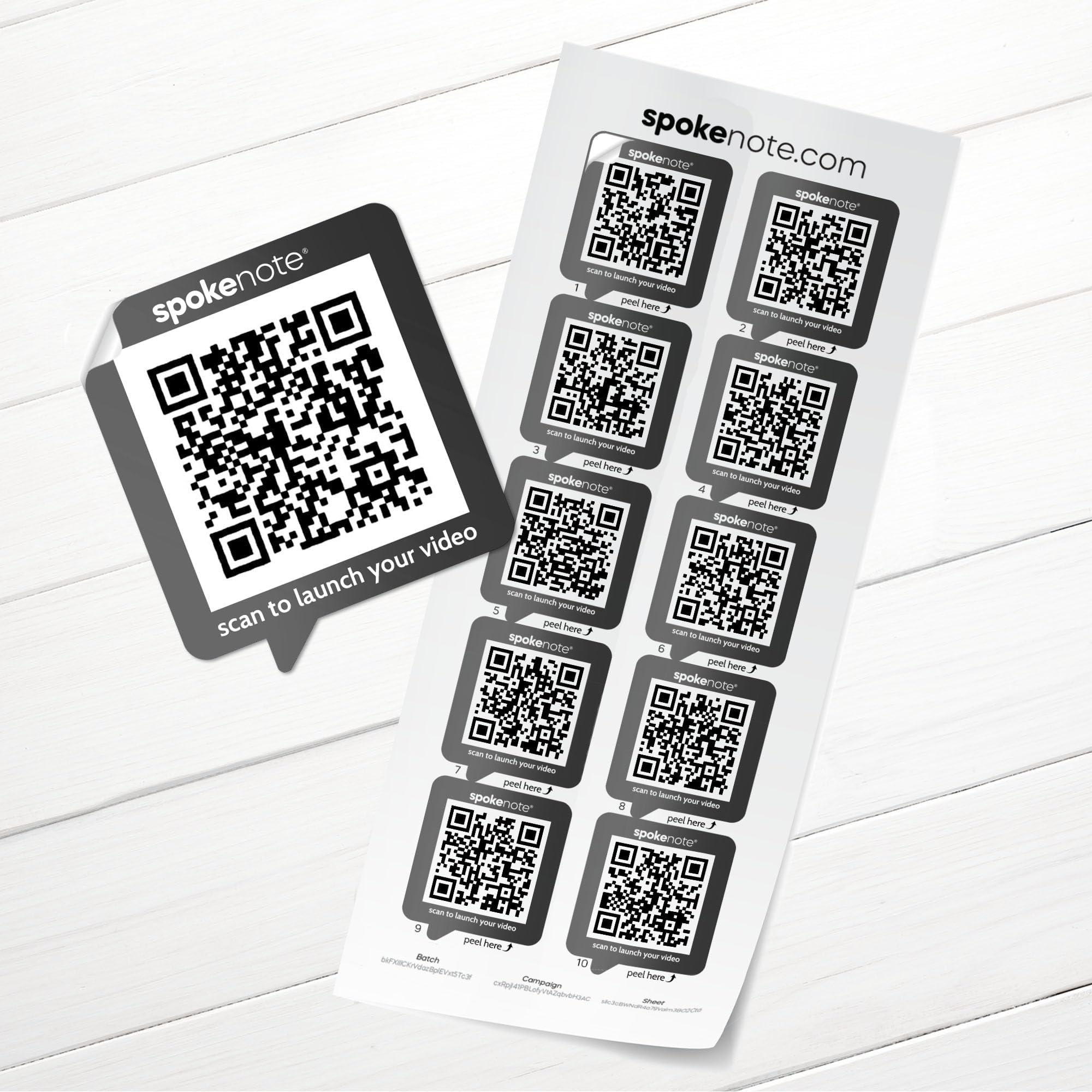Sticker Pack - 10 Unique Codes per Pack - Add Video on Anything (Monochrome)