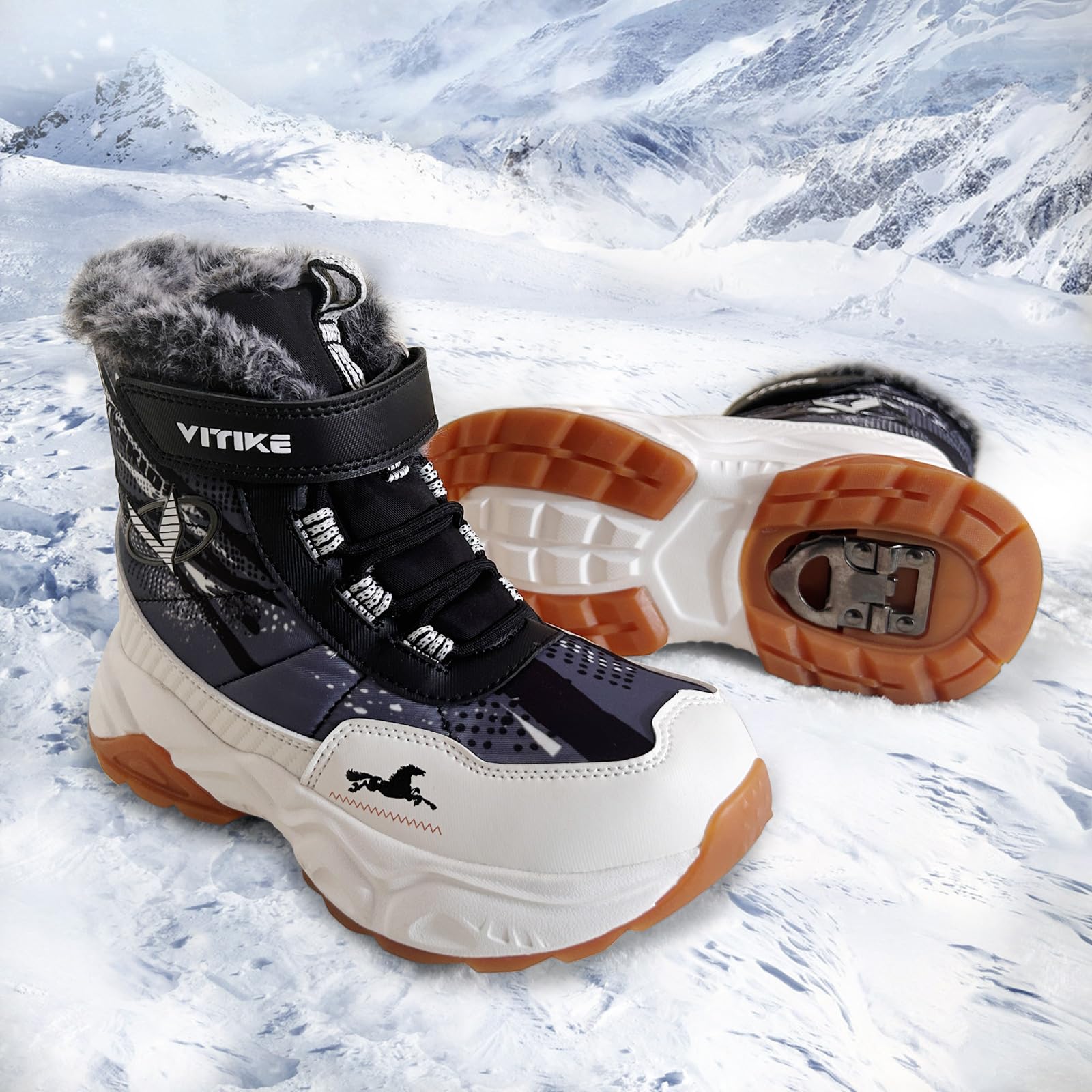 Chaussures d'hiver pour enfant, chaussures de randonnée, bottes de neige, doublure chaude pour fille, chaussures de trekking, chaussures d'hiver antidérapantes en coton moyen