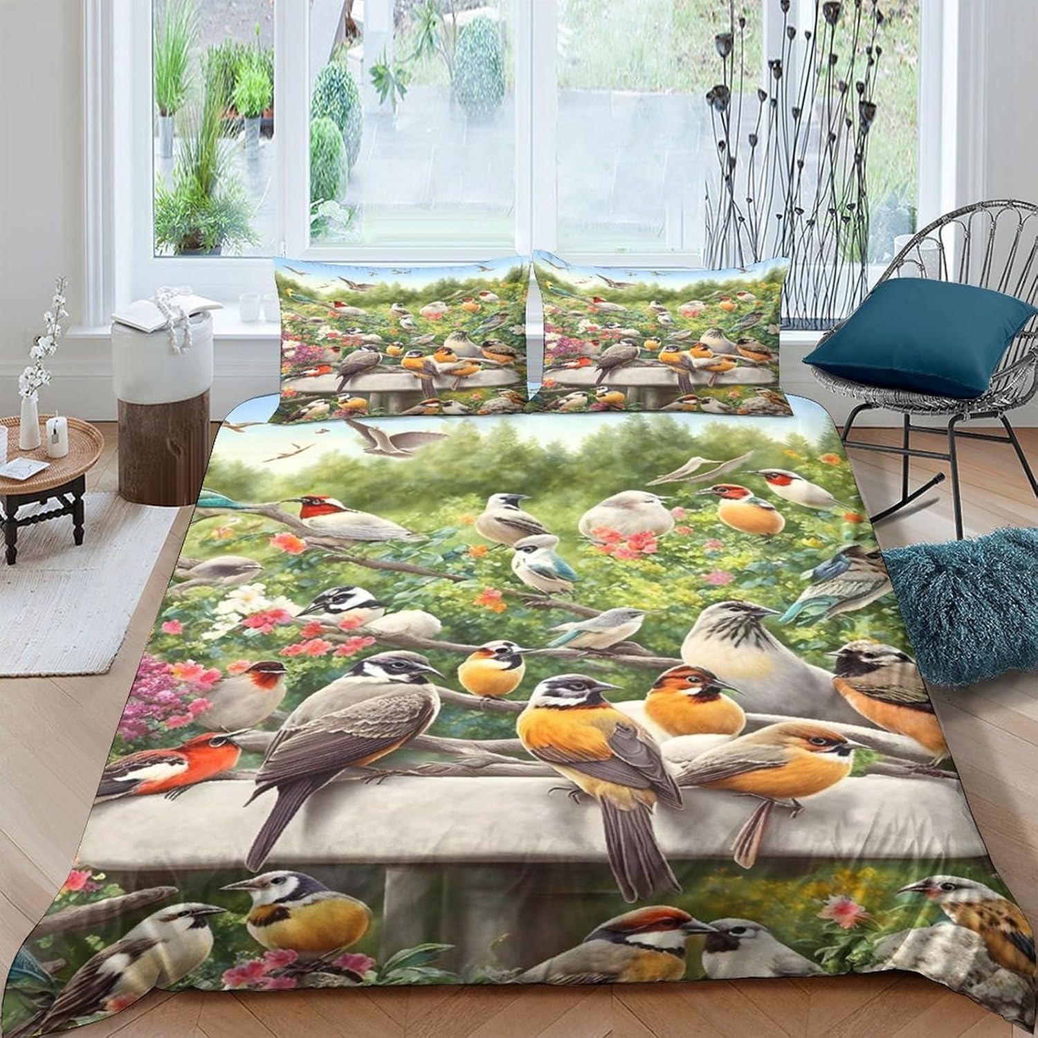 Colorful Animals Three Piece Suit Cartoon Quilt Cover Set - Super Soft Bedding Set for Kids with Pillowcase - Lightweight and Breathable Microfiber Bed Linens
