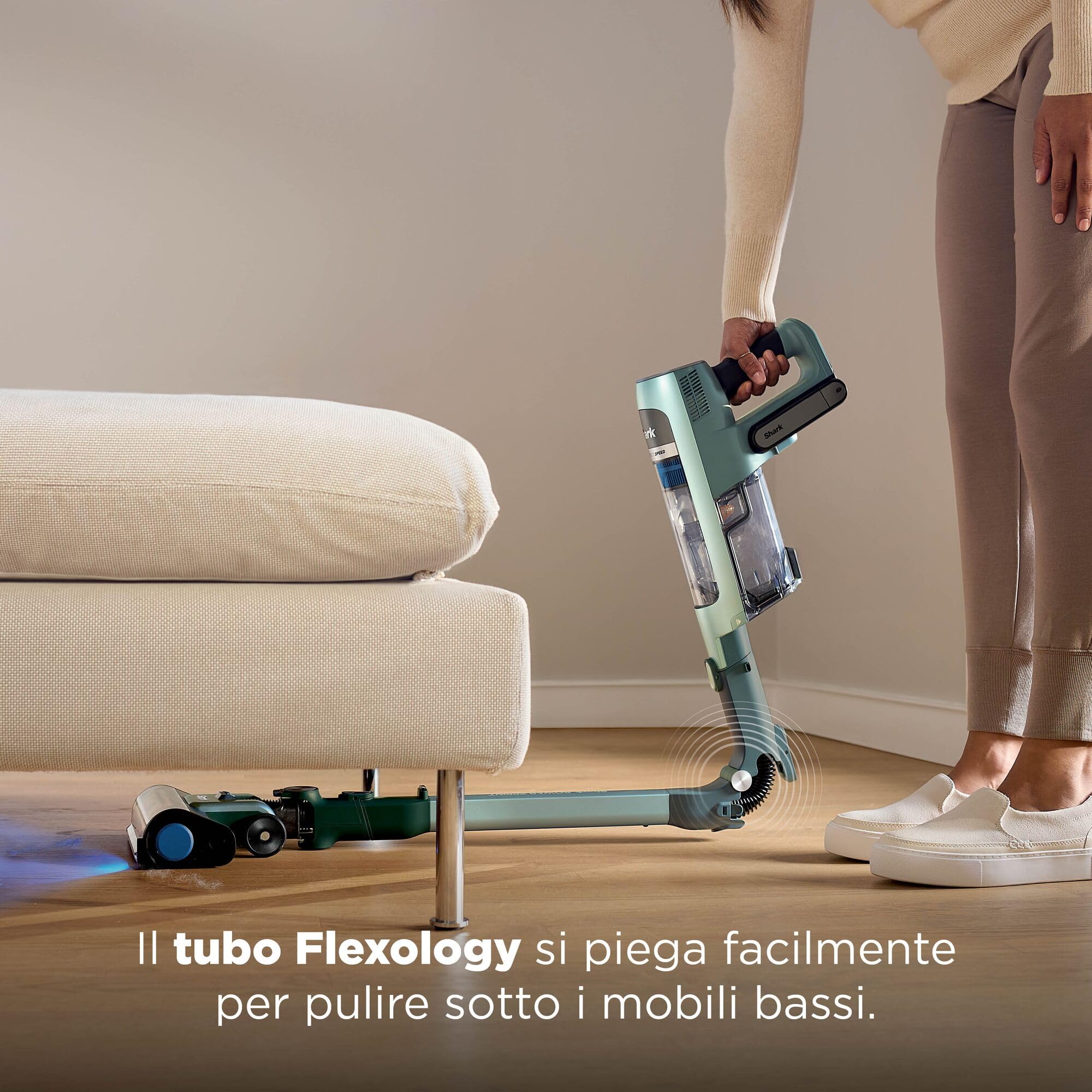 Shark Detect Speed Clean & Empty Pet Pro Aspirapolvere senza fili, Reverse Clean, autonomia fino a 60 minuti, base autosvuotante, accessorio per animali domestici, Colore Verde Salvia IA3243EUT