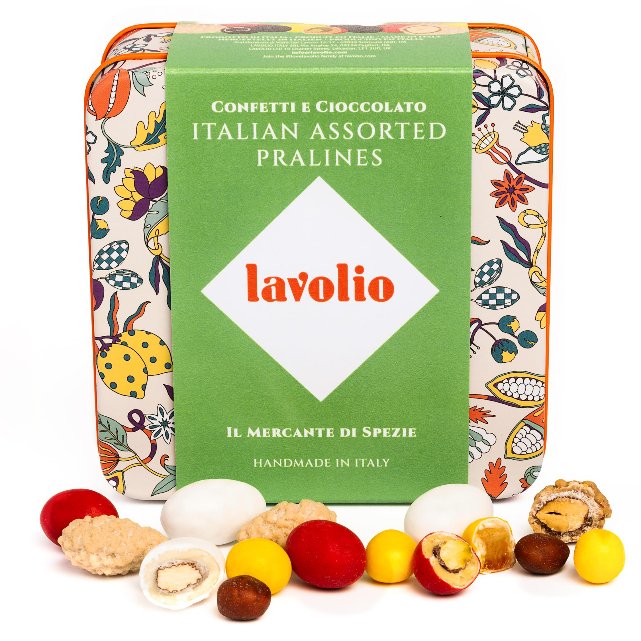 Lavolio Decadent Spiced Confectionery Gift Box– Selection of Handcrafted Confections and Chocolate Covered Nuts – Elegant Choocolate Nuts Gift Set – Gluten Free – 150g
