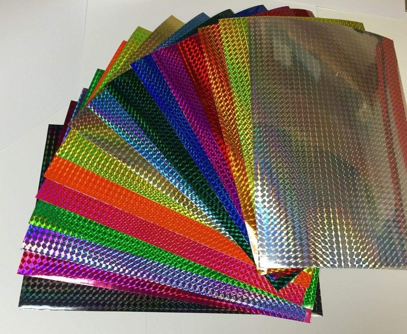 Roll of Prism Sign Vinyl, Holographic 1/4'' Mosaic, Self-Adhesive (12 inch x 10 feet, Silver)