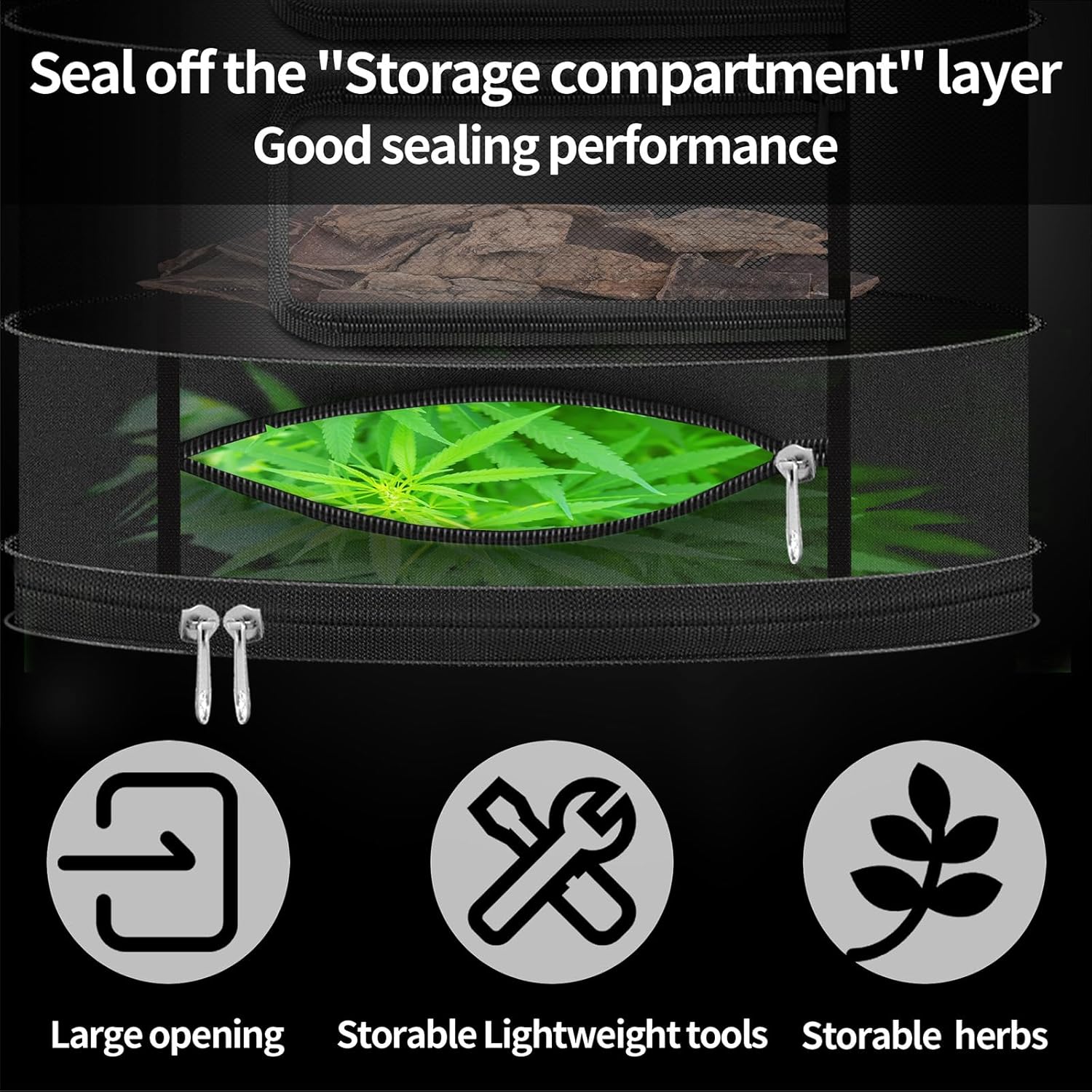 Herb Drying Rack Hanging Mesh, Large 9 Layer Plant Drying Rack with Door Type Zipper & Closed Storage Compartment for Folding Basket Dryer Fiting in Grow Tents, Garden Outdoor