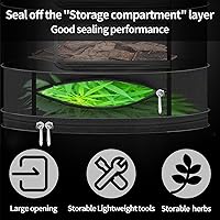 Vista 3 de Rejilla colgante de malla para colgar hierbas, pequeño estante de secado de plantas de 5 capas con cremallera tipo puerta y compartimento