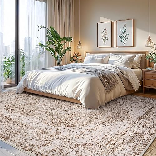 Miniatura 6 de Lofus - Tapetes de 5 x 7 pies para sala de estar, lavables, para dormitorio y cocina, estilo bohemio vintage, suaves, antideslizantes, de pelo