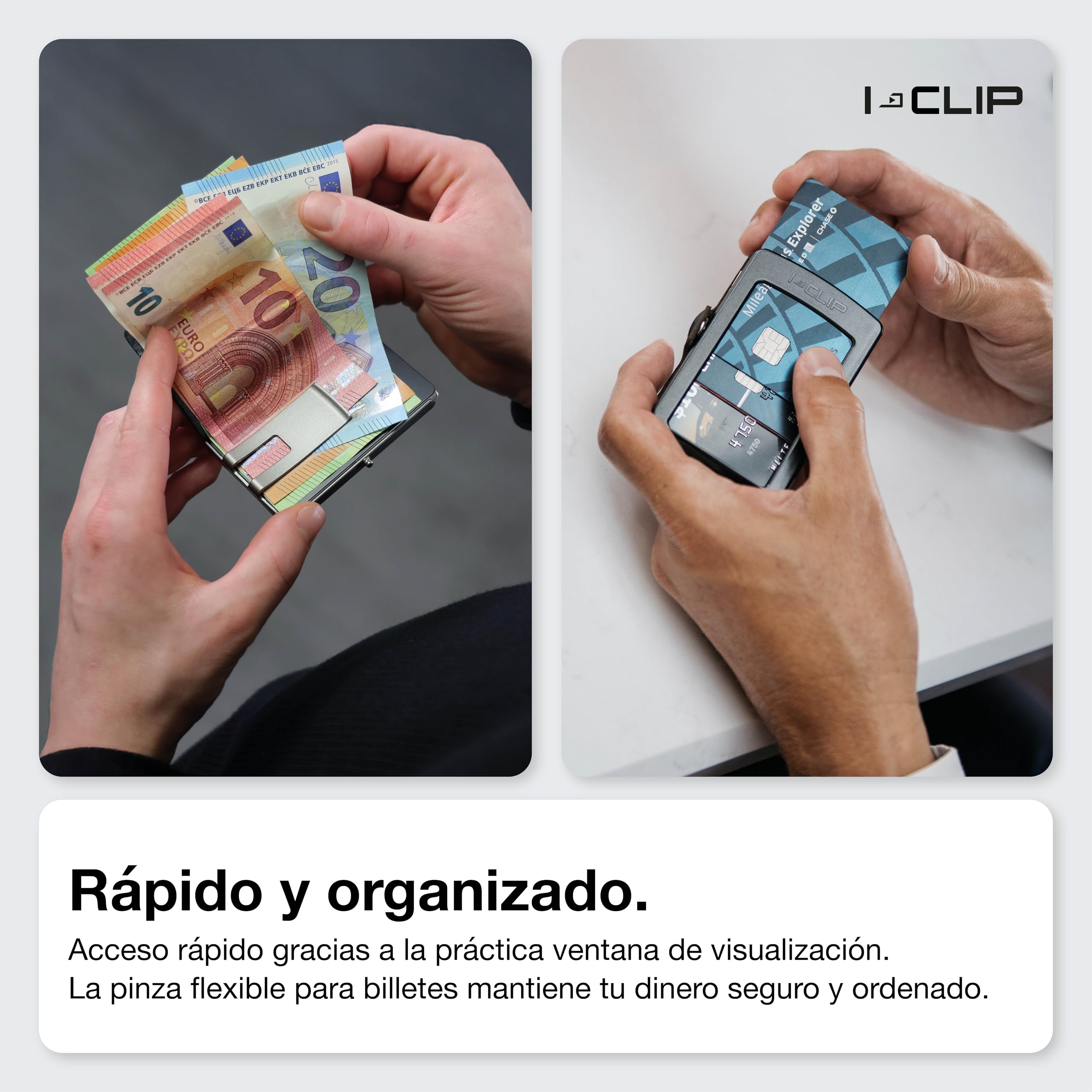 I-Clip Original Slim Wallet Piel Lisa y Agujeros en Relieve