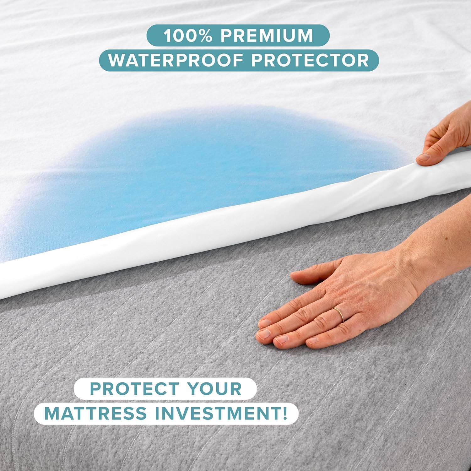 Waterproof Mattress Protector - 100% Waterproof Cover Protector Super Soft Cotton Terry Fabric Mattress Cover (4" Deep Pocket, Cot Size 54x75)