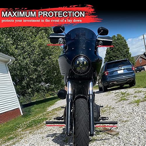 Miniatura 2 de WOWTK Barra de choque de clavijas de autopista/estriberas de carretera Protector de enganche para Harley Dyna con modelos de control medio