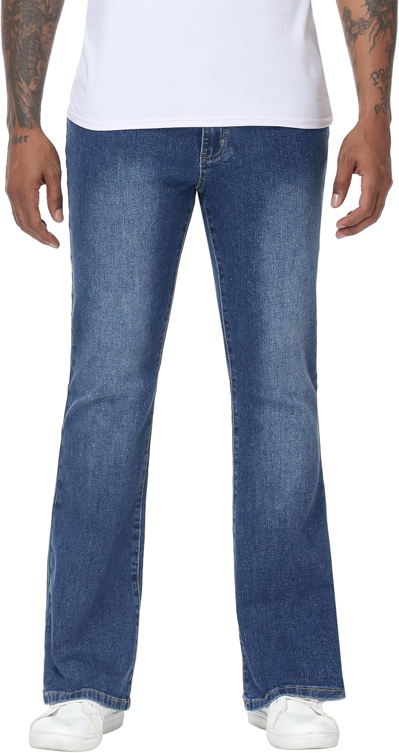 Men's Flared Jeans Slim Fit Bell Bottom Denim Pants - Stretch Old Money Quiet Luxury Casual Everyday Trousers - Image 3