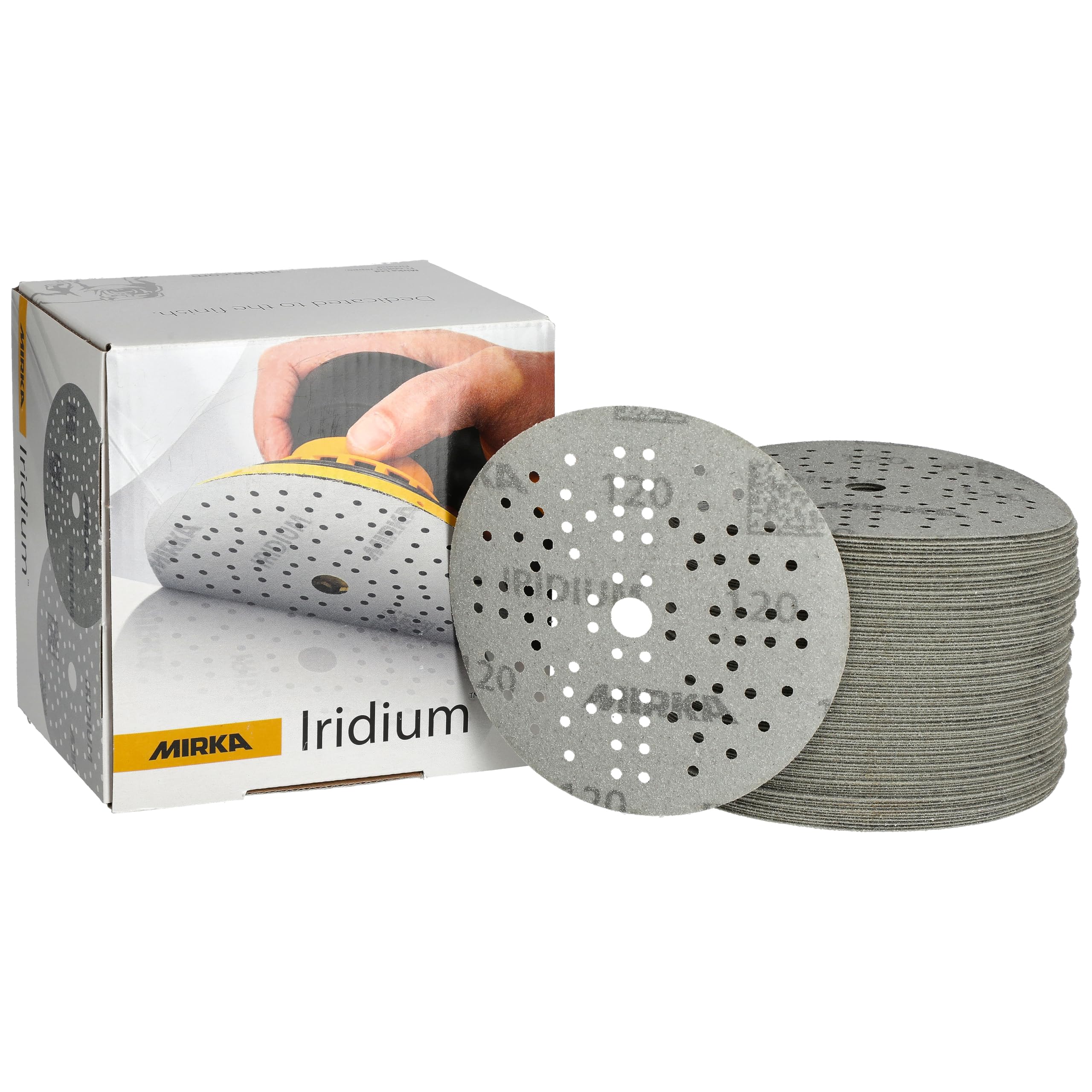 Mirka Abrasive Sheets Iridium Sandpaper 125mm Grit 120 100 pcs