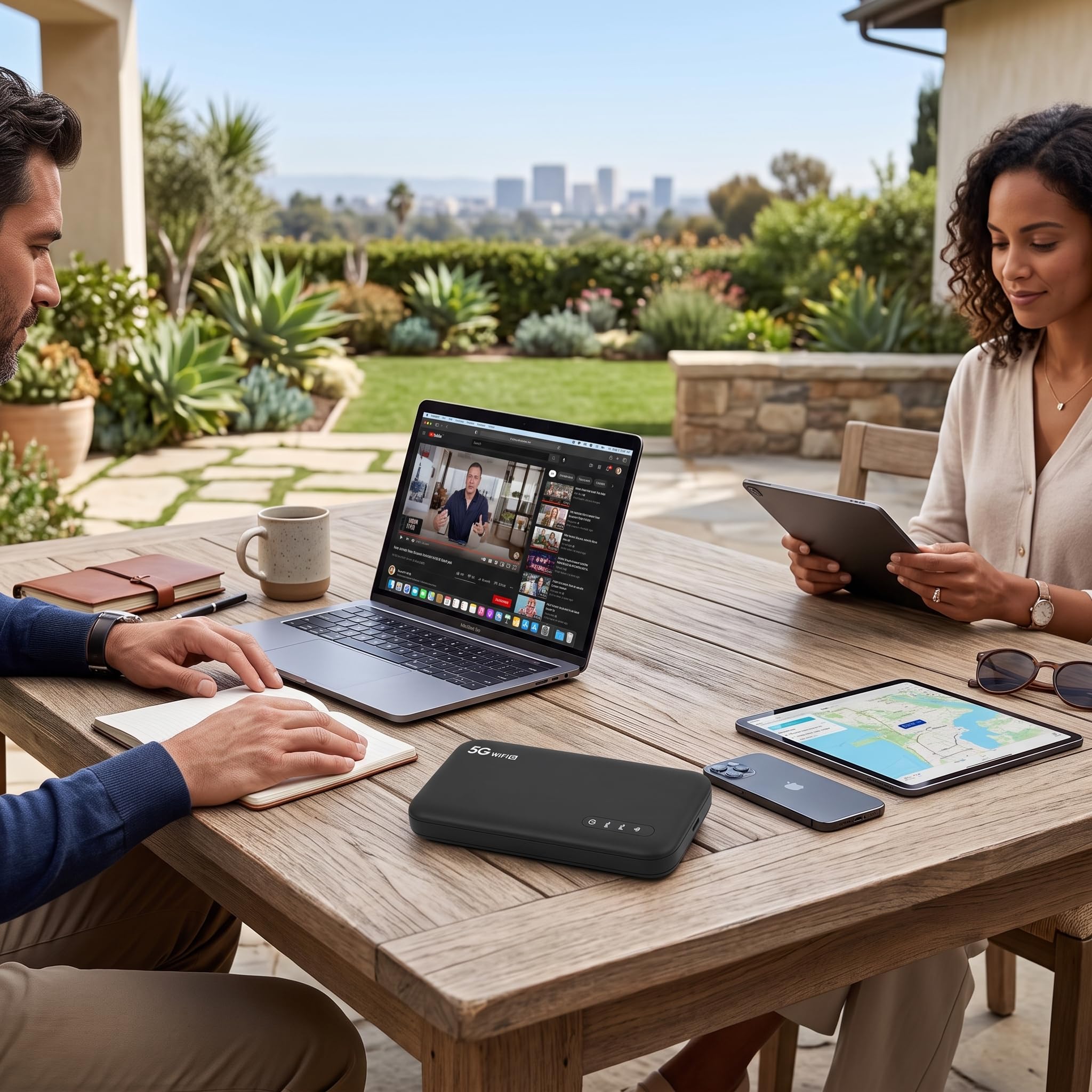 Dpofirs 5G Mobile Hotspot Tragbarer Router mit SIM -Kartensteckplatz für Heimreise, Support 16 Geräte, 6100mah, 2,77 Gbit/S Download, 1,25 Gbit/S Upload