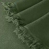 TAOCOCO Couch Cover, Couch Cover Blanket for Sofa, Thick Durable Throw for Sectional Couch, Washable Furniture Protector for Dogs Kids, Tassel Trim, 71''x102'' Forest Green