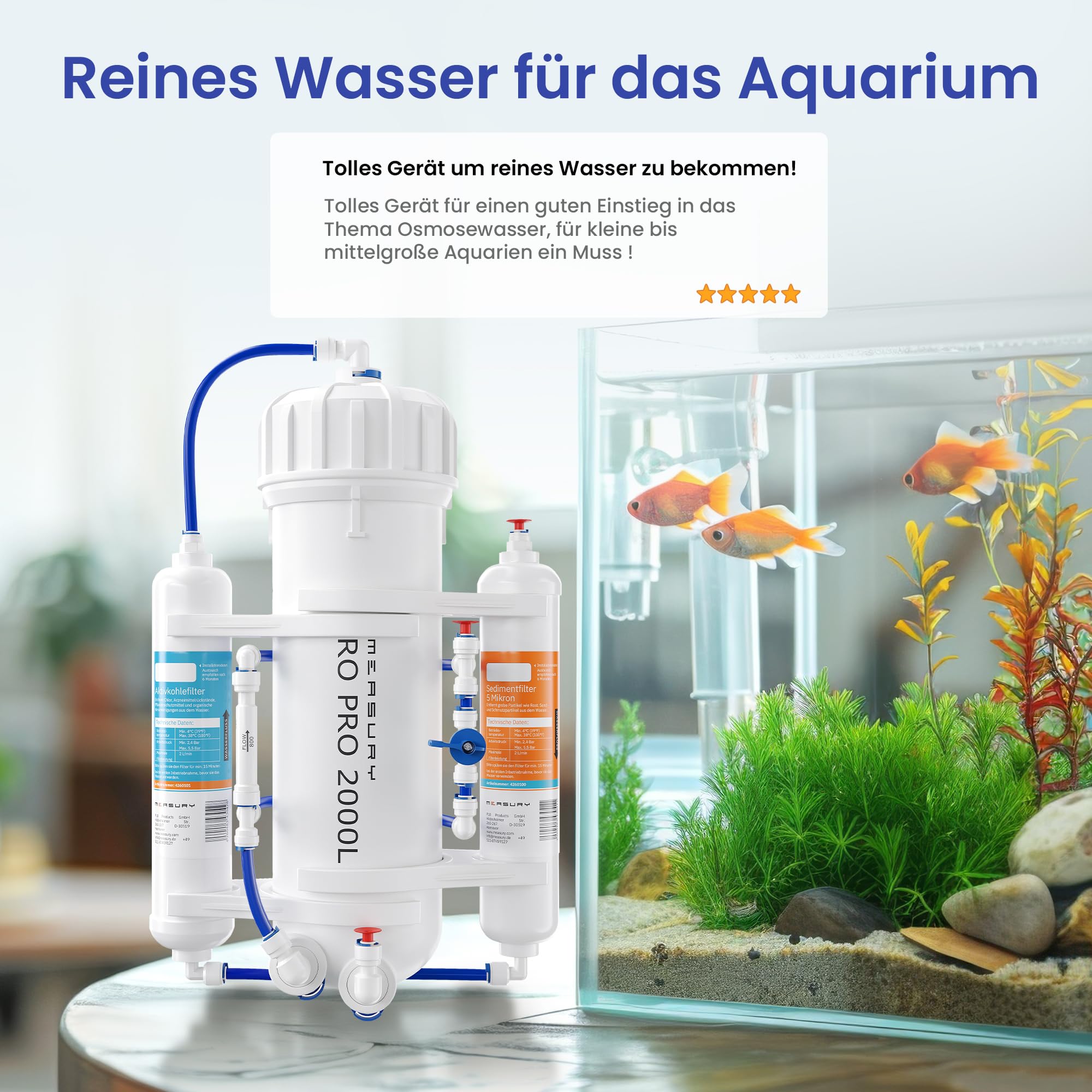 Measury Osmoseanlage Aquarium für bis zu 2000L pro Tag - Umkehrosmoseanlage | Umkehrosmoseanlage Aquarium, Osmose Anlage zum Osmosewasser produzieren