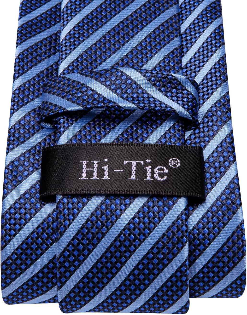 Hi-Tie Men Ties Sets Silk Stripe Paisley Necktie Pocket Square Cufflinks for Business Wedding - Image 5