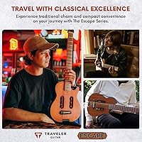 Vista 8 de Traveler Guitar Escape Mark III - Guitarra acústica de caoba Acústica portátil con amplificador de auriculares integrado Guitarra sin cabeza a