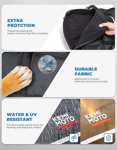 Miniatura 3 de KEMIMOTO Double UTV Gun Bag Rack, Soft Gun Carrier Rifle Case Storage Rear Roll Cage for Hunting Gear, Compatible with Polaris Ranger, Kawasaki, and