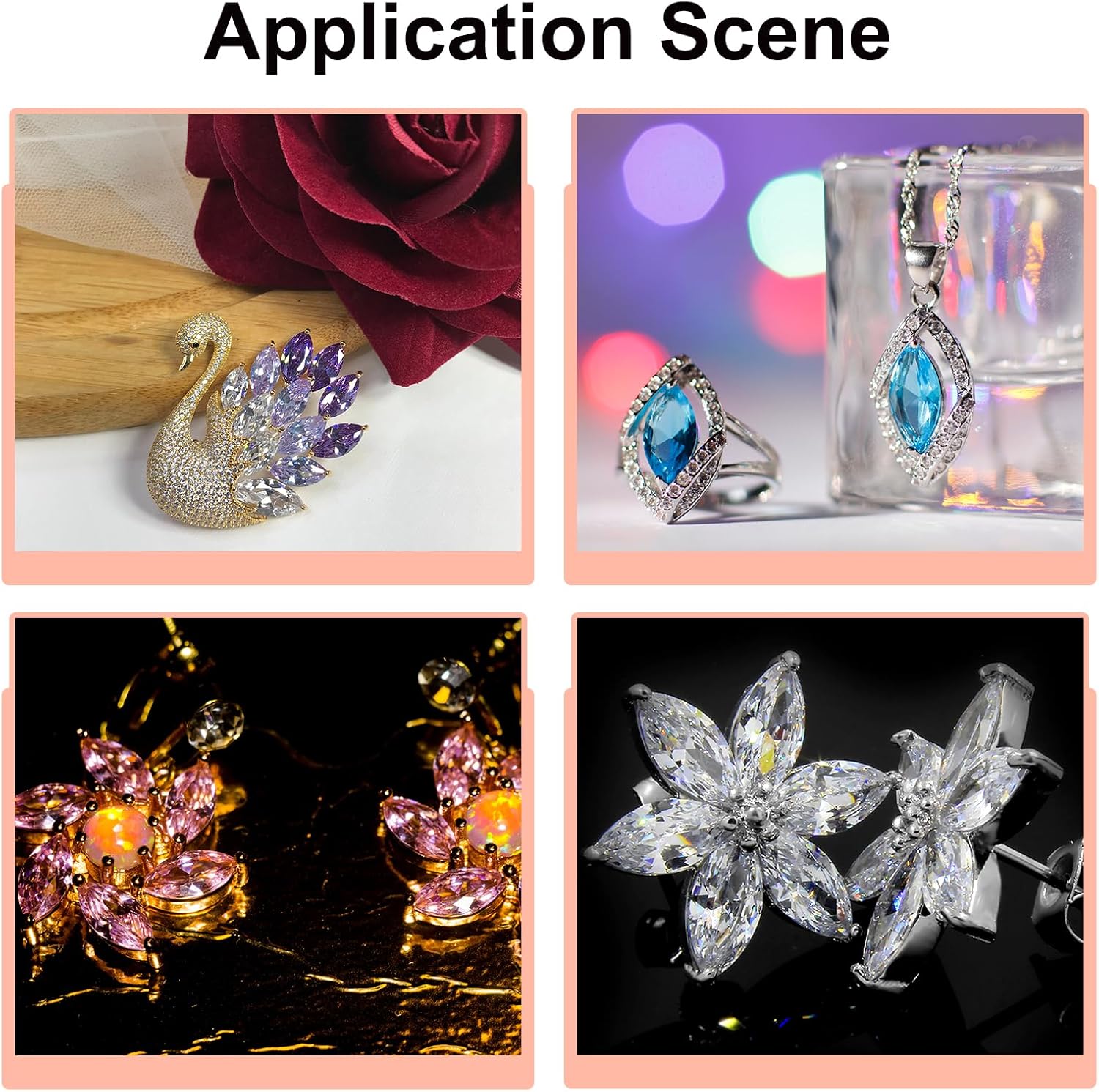 MECCANIXITY 100Pcs Horse Eye Shape Rhinestones, 7 x 15 mm Point Back Rhinestone Beads for Jewelry Making Crafts Costume Crystal Embellishments, Champagne - Image 4