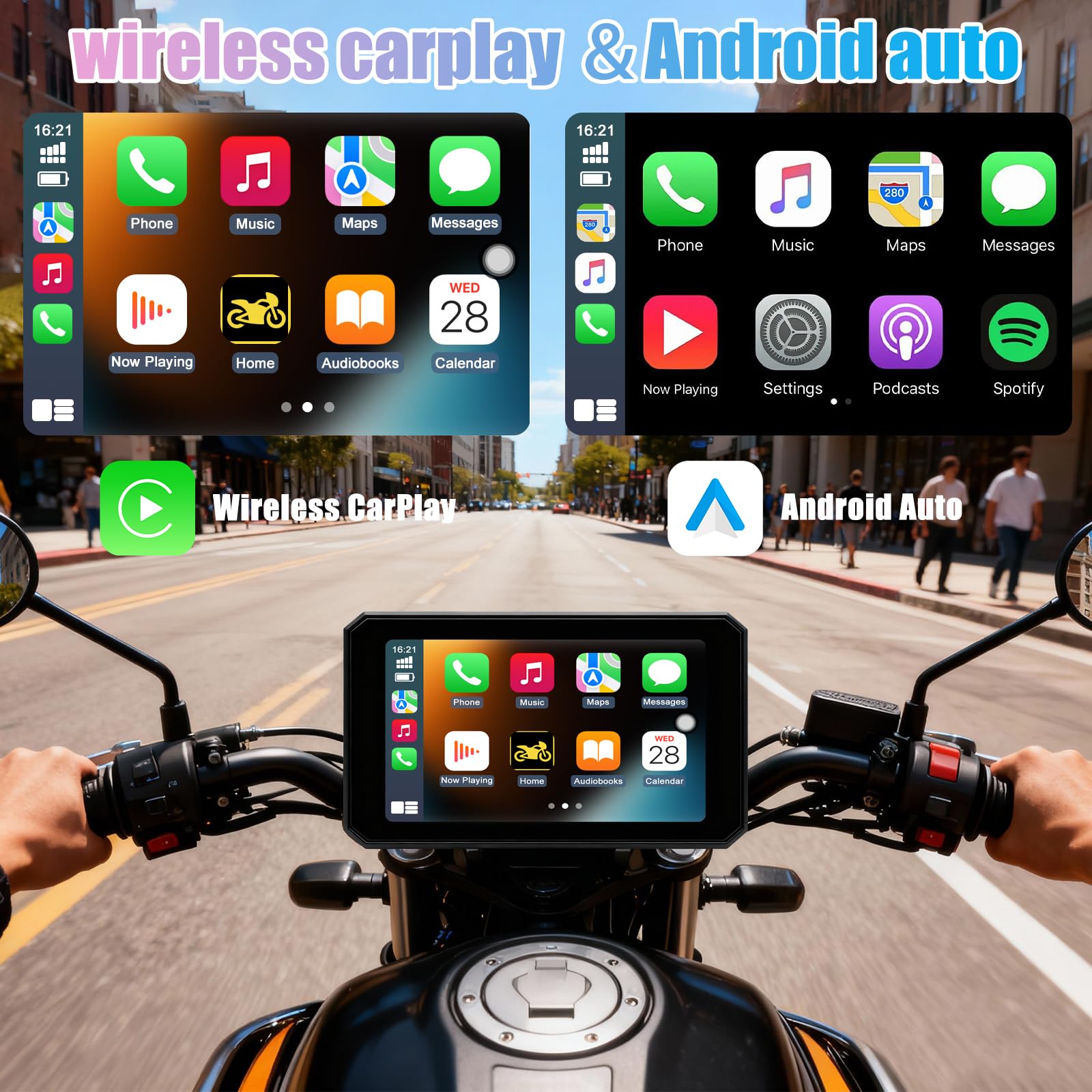 OBEST Carplay Android Auto Touchscreen IPS 5 pollici Impermeabile