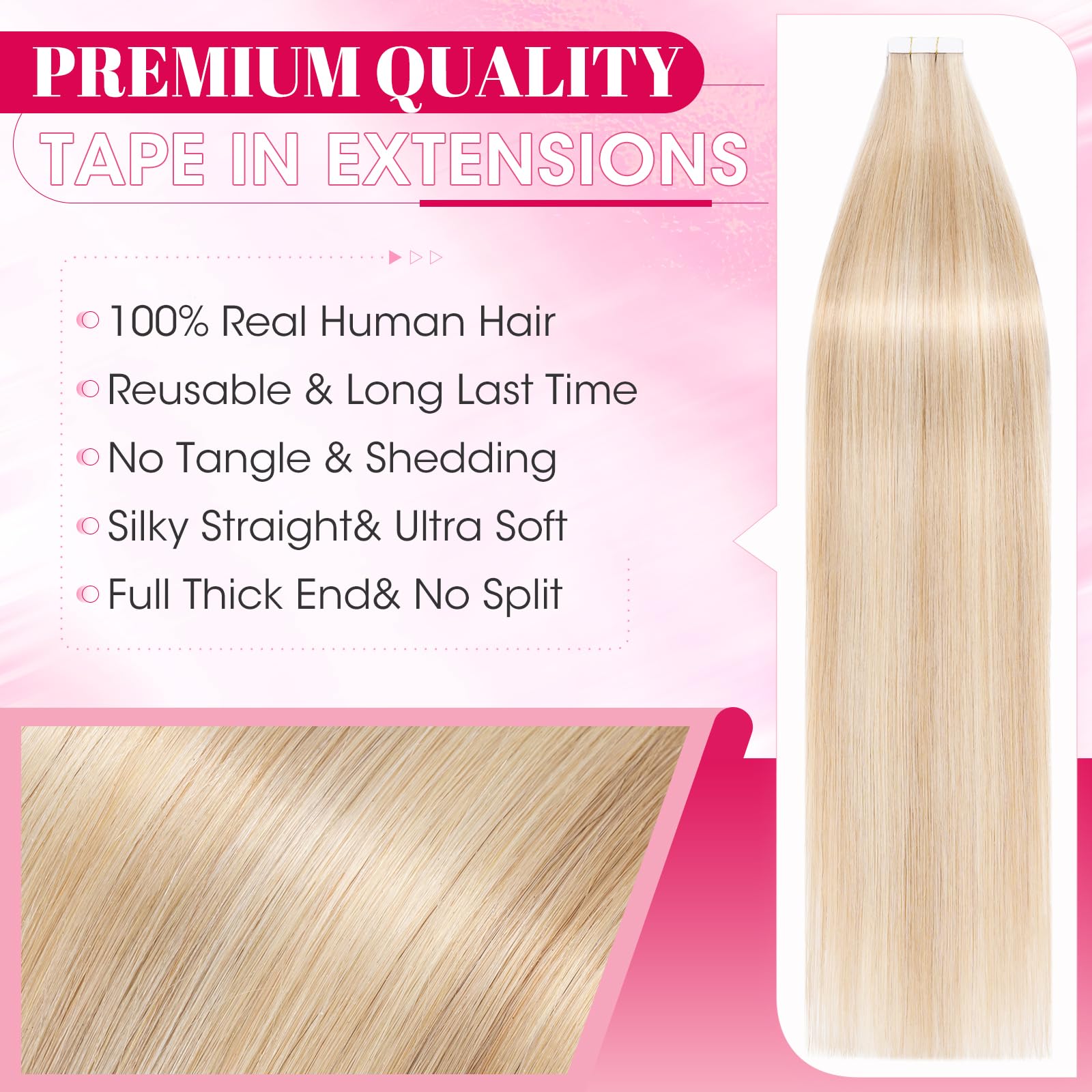 MY-LADY Seamless Invisible Tape Hair Extensions - Image 2