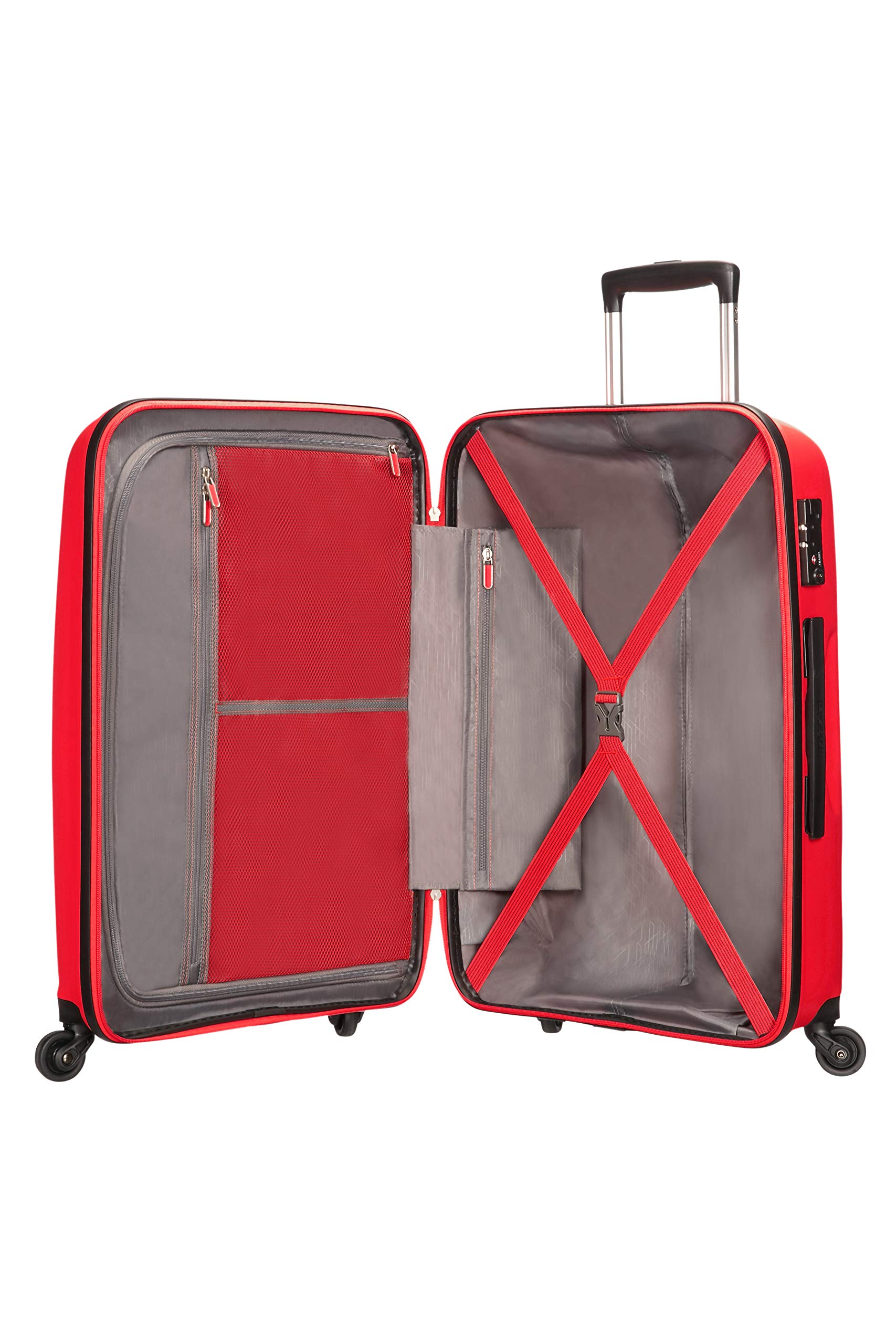 American Tourister BON AIR - Spinner L, Valigia, 75 cm, 91L, Rosso (Magma Red)