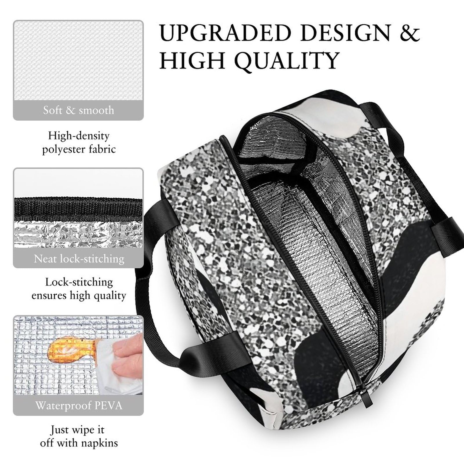 Amazon｜ランチバッグ きらきら輝く スパンコール柄 乳牛柄 お弁当袋