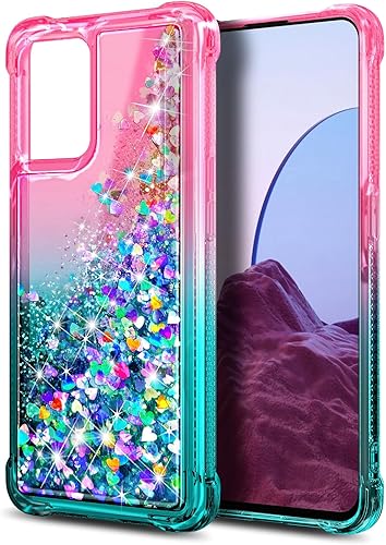 Miniatura 2 de NZND Funda diseñada para OnePlus Nord N20 5G, cascada flotante líquida con purpurina para niñas y mujeres, bonita, rosaaguamarina