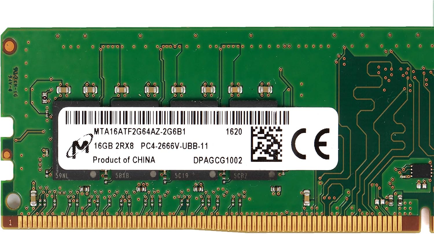 MICRON 16GB PC4-2666V-U UNBUFF Non ECC 2RX8 Memory UDIMM MTA16ATF2G64AZ-2G6B1