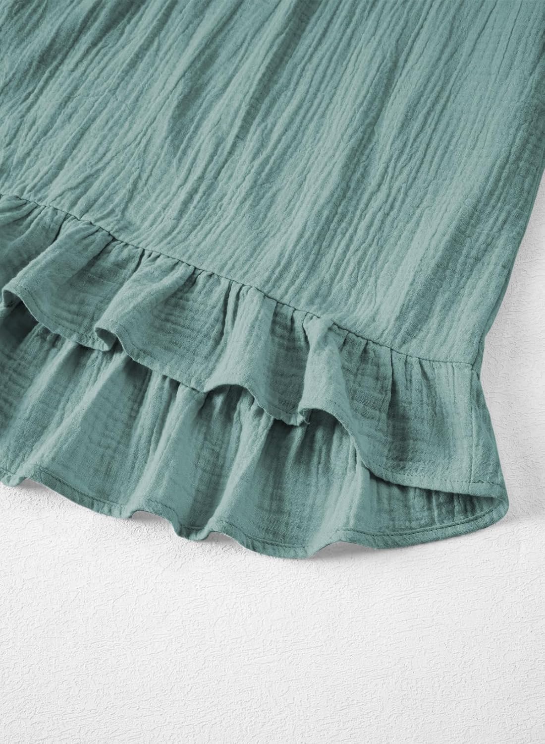 blibean Girls Cotton Long Sleeve Dresses Ruffled Semi Formal Dress Size 6-15 Years - Image 8