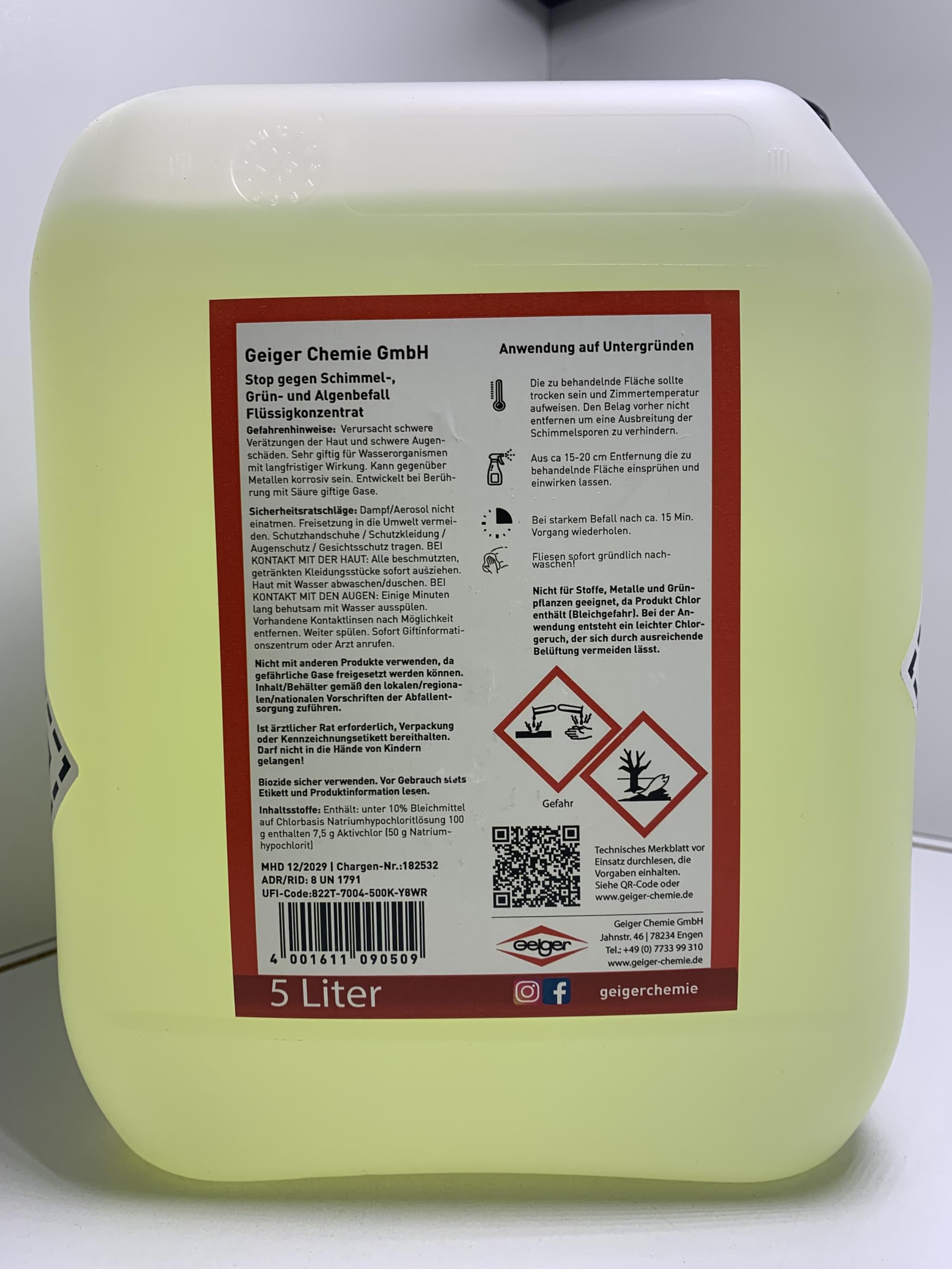 Geiger Chemie Nr. 09 Stop gegen Schimmel 5 Liter Kanister
