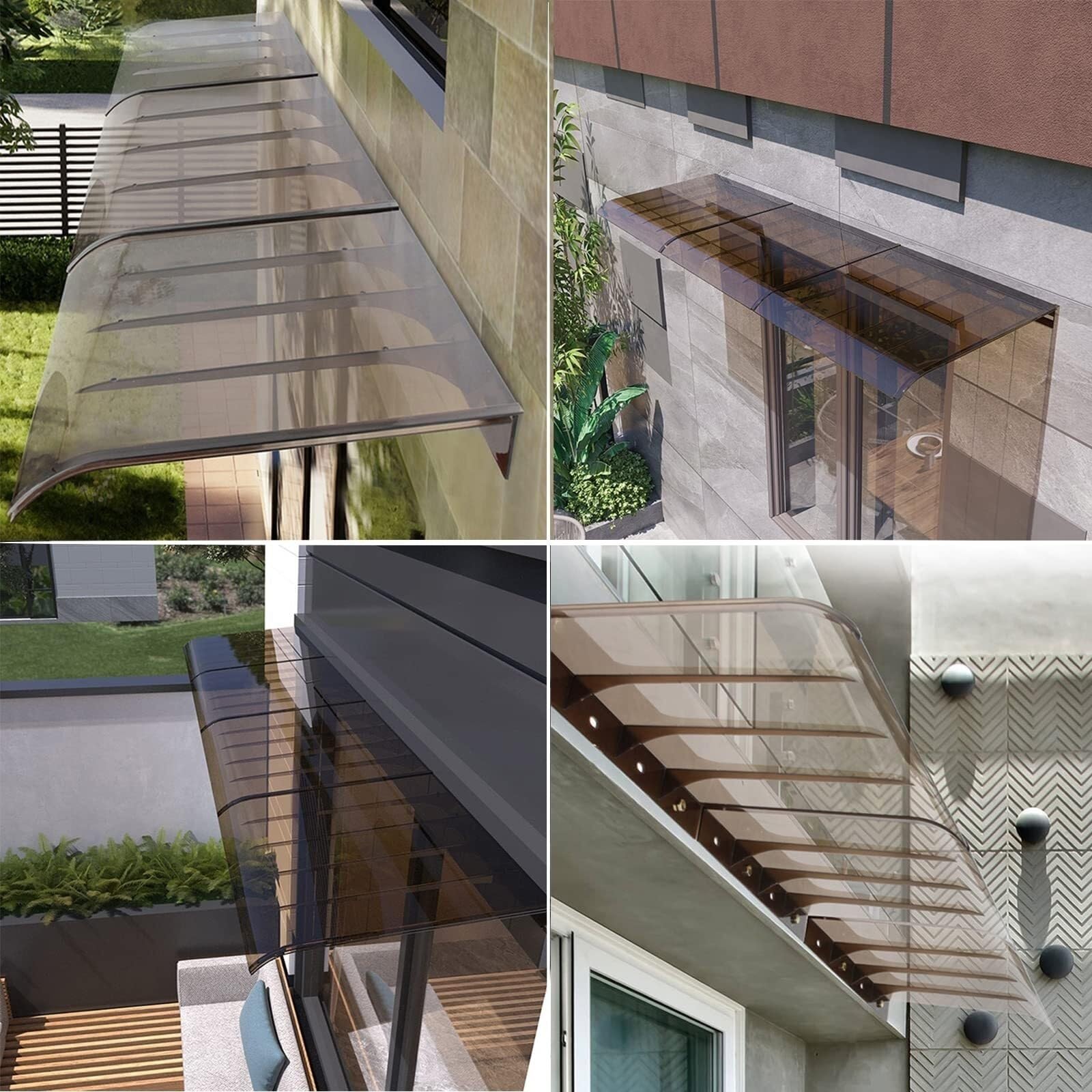 Vordach Für Haustür Überdachung Terrasse Haustürüberdachungen Länge 50-200cm Breite 40cm 50cm Große Größe Außenmarkise Regenschutz Sonnenschutz Winddichtes Haustür-vordach Türvordach Eingangsüberdachu