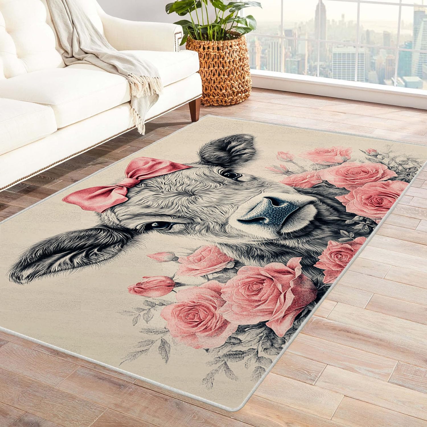 Tapis salon moderne lavable en machine et antidérapant 120x180 cm