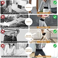 Vista 6 de Sacroiliac SI - Cinturón de cadera para mujer - Tirantes de cadera para dolor de cadera - Soporte de espalda baja - Cinturón de apoyo pélvico