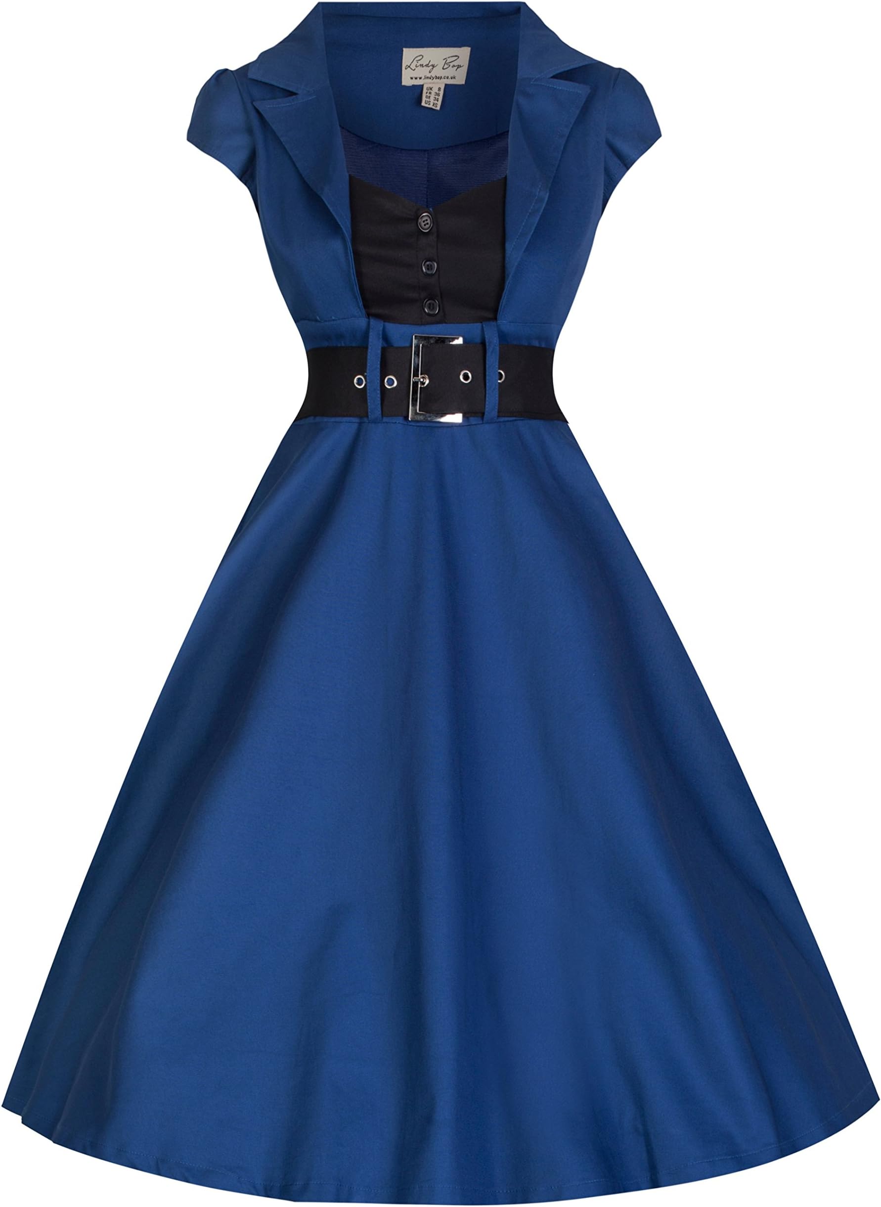 Lindy Bop 'Geneva' Midnight Blue Swing Dress